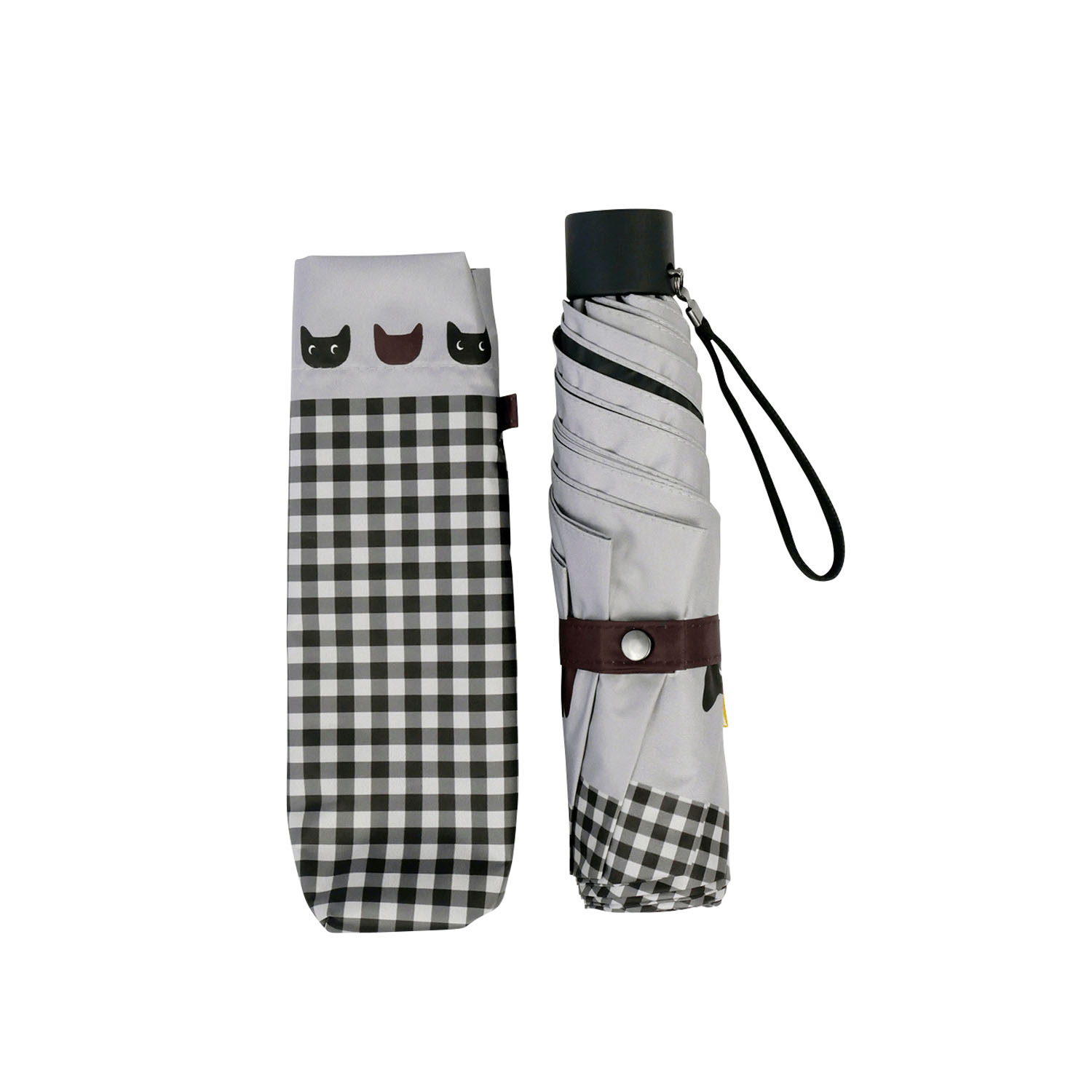 晴雨兼用折りたたみ傘 チェック - 画像3