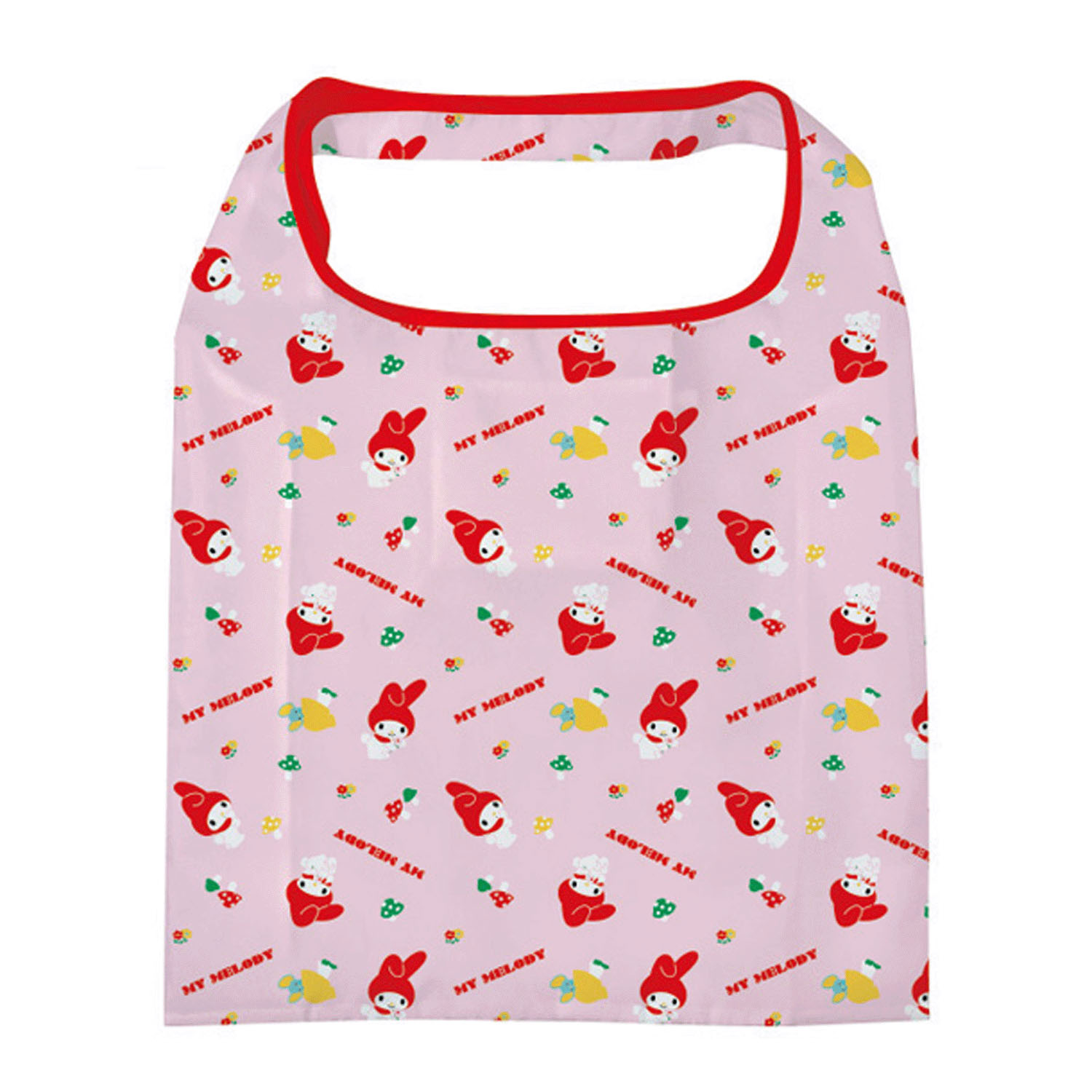 マイメロディ ポケット付きエコバッグ ピンク