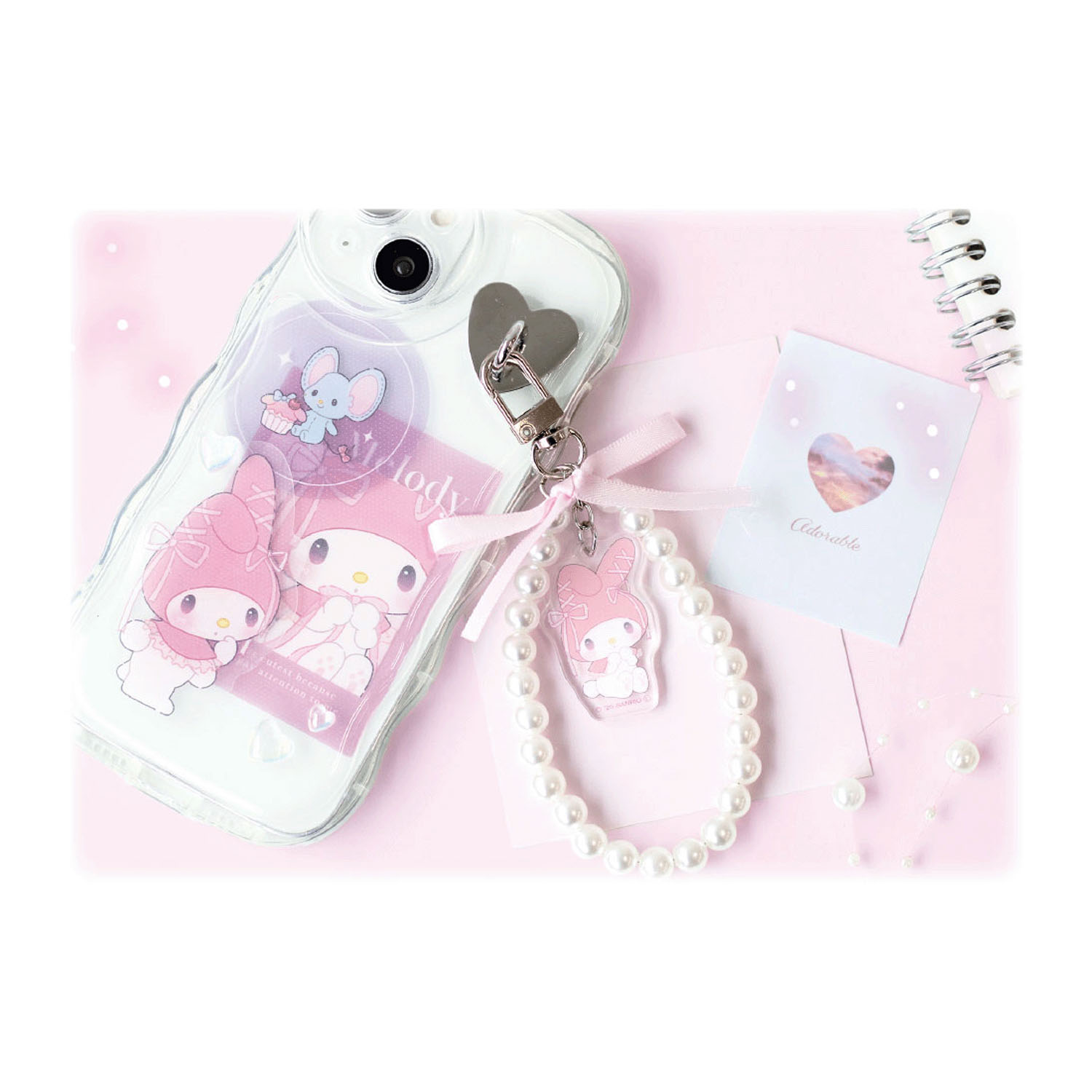 マイメロディ  リボンパールキーチェーン バレエコア - 画像2