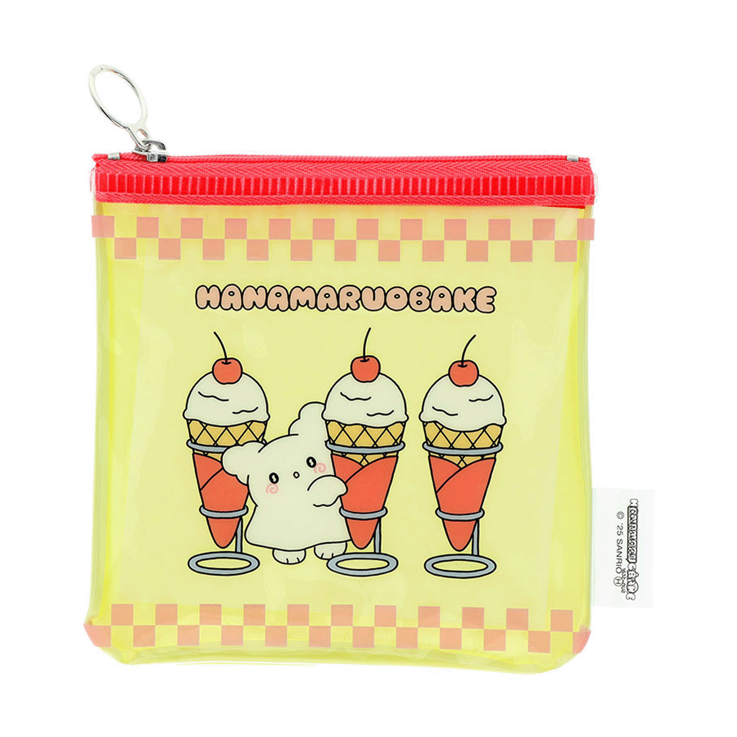 はなまるおばけ フラットスクエアポーチ イエロー