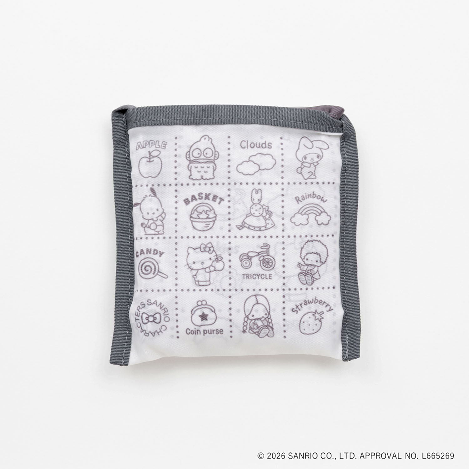 SANRIO CHARACTERS BASIC ショッピングバッグS MIXモノトーン - 画像3