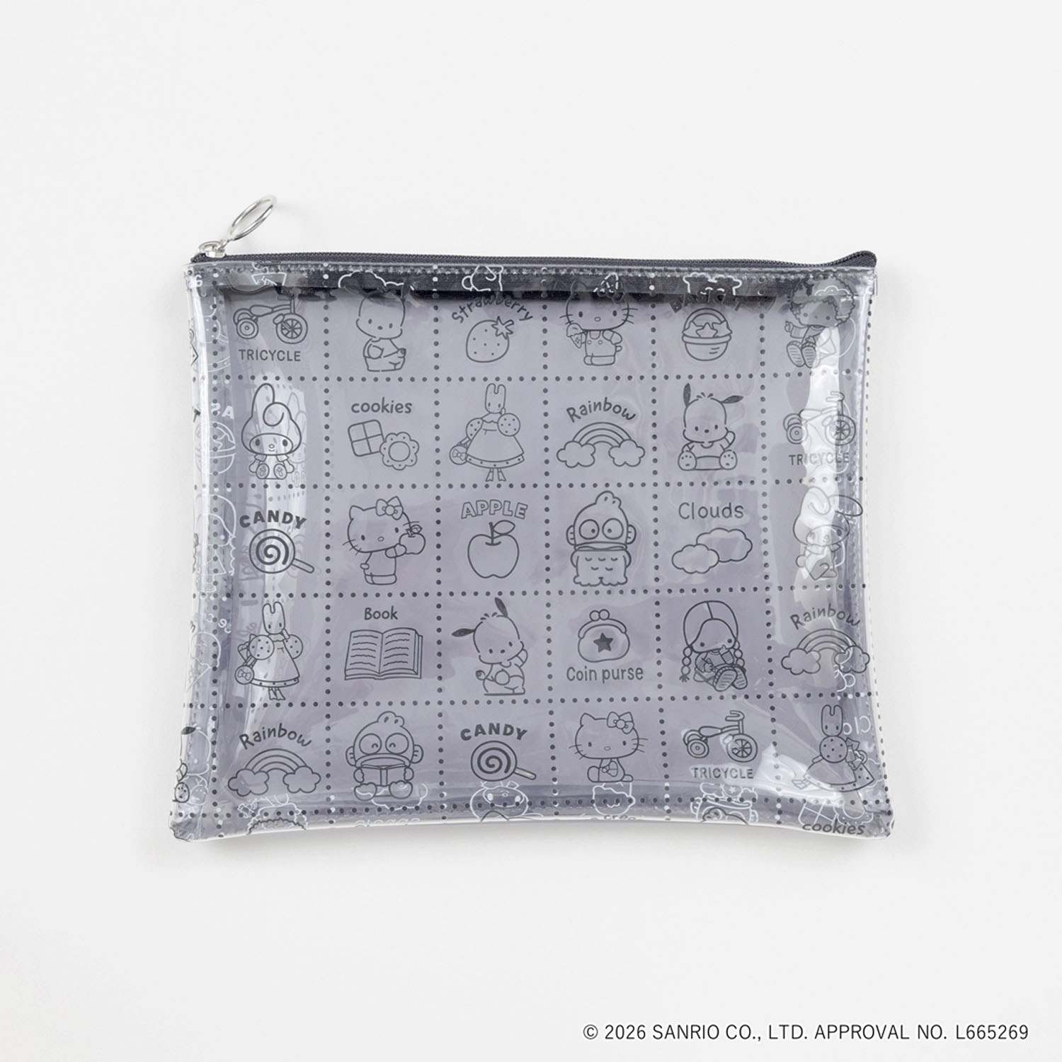 SANRIO CHARACTERS BASIC PVCポーチ MIXモノトーン