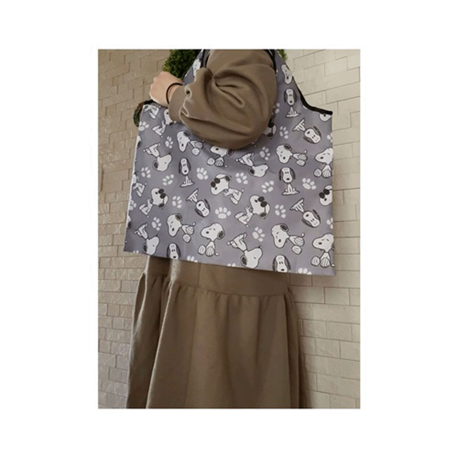 ピーナッツ スヌーピー ショッピングバッグ グレー - 画像5