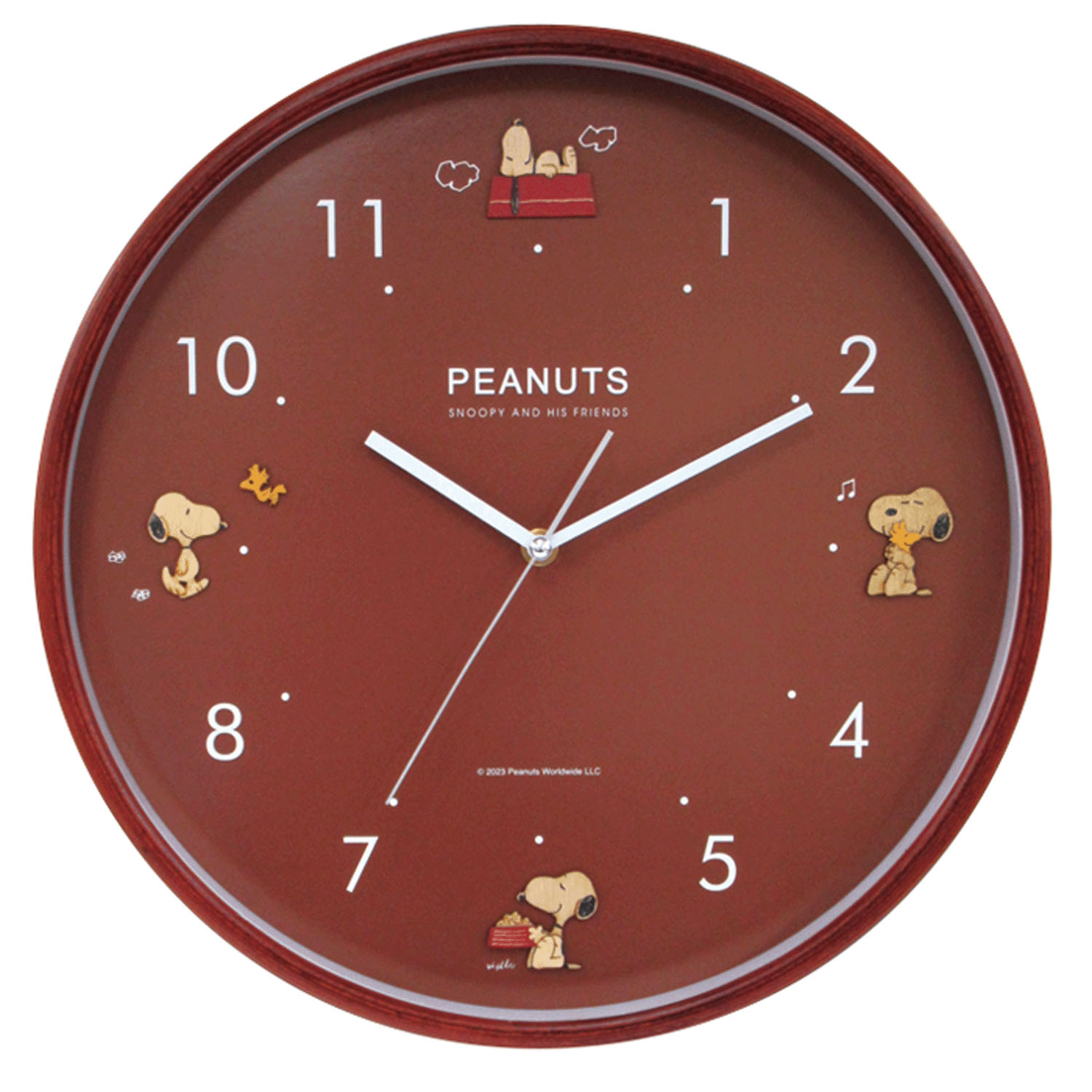 スヌーピー ウッドパーツクロック ブラウン