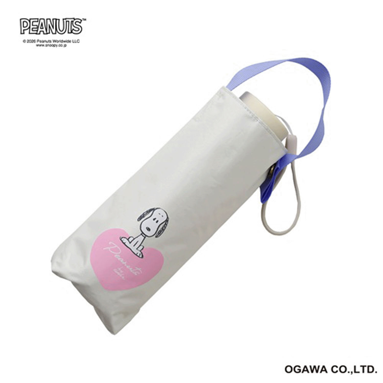 ピーナッツ スヌーピー 晴雨兼用折りたたみ傘 ホワイト・ハート - 画像3