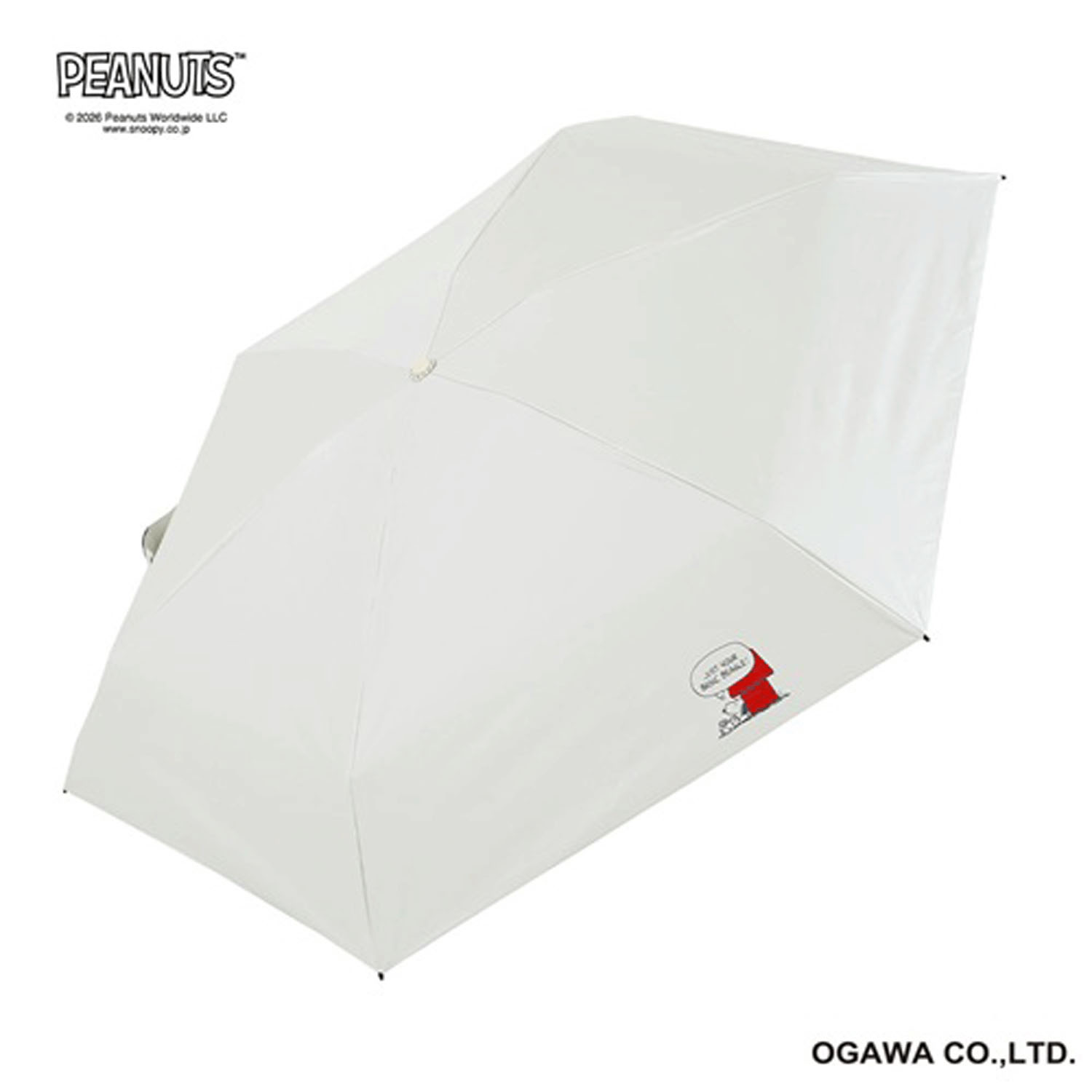 ピーナッツ スヌーピー 晴雨兼用折りたたみ傘 ホワイト・ハウス