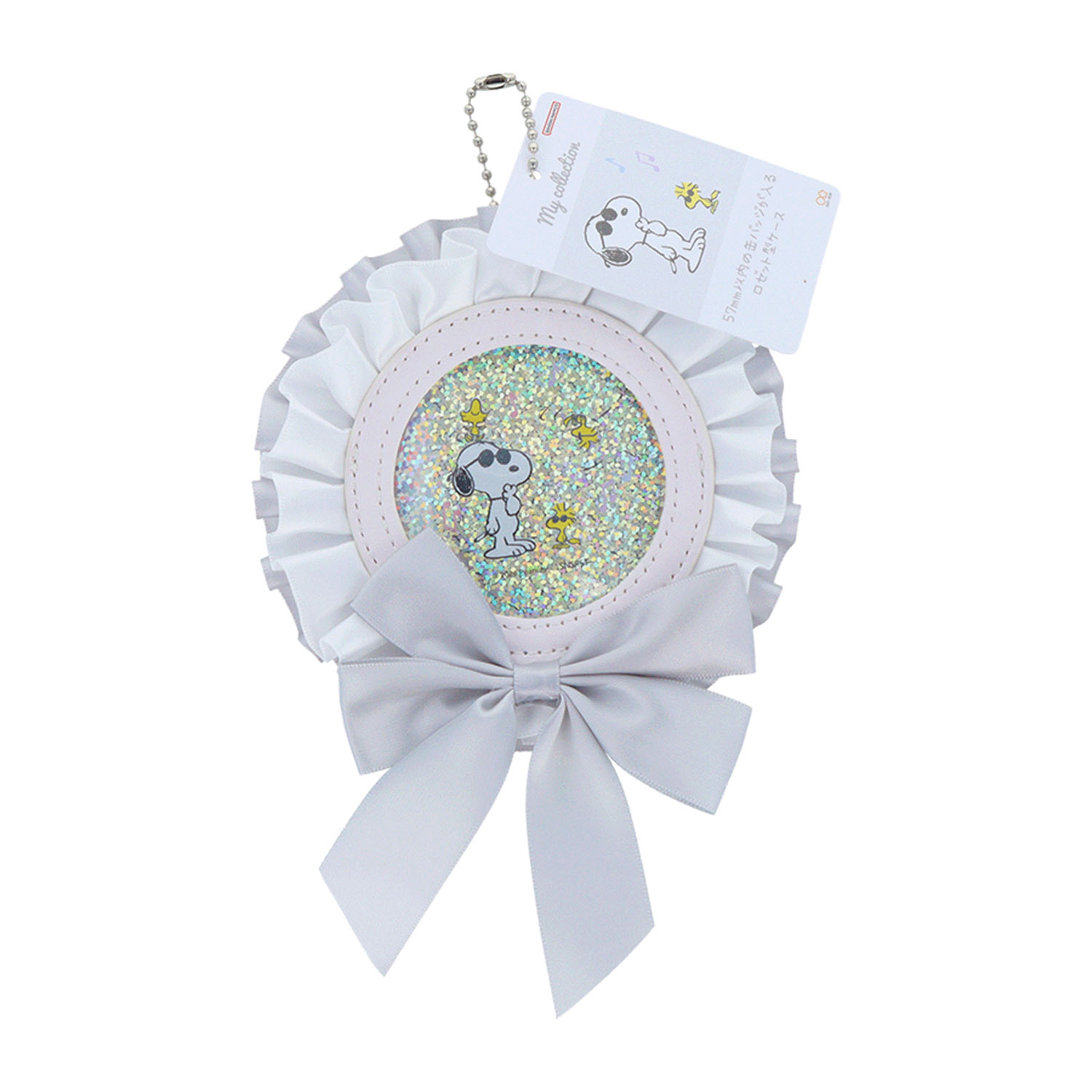 スヌーピー ロゼッタ型缶バッジケース