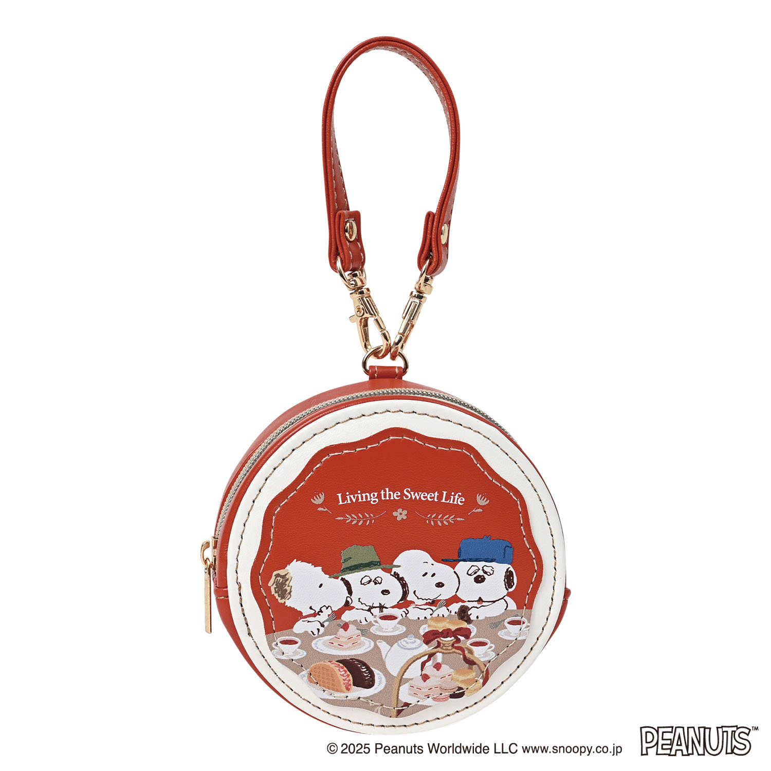 スヌーピー ラウンドマカロンポーチ アールグレイ - 画像2