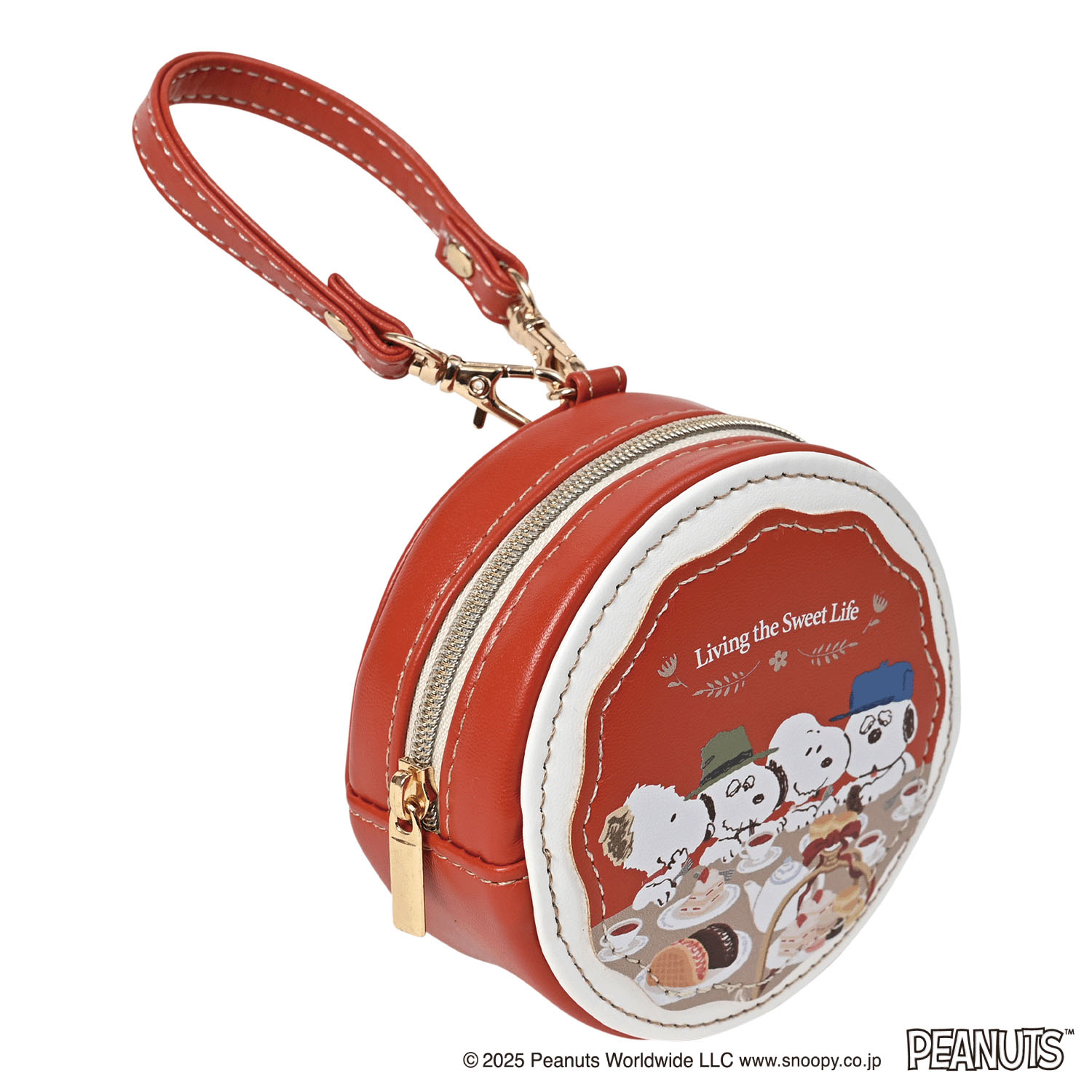 スヌーピー ラウンドマカロンポーチ アールグレイ