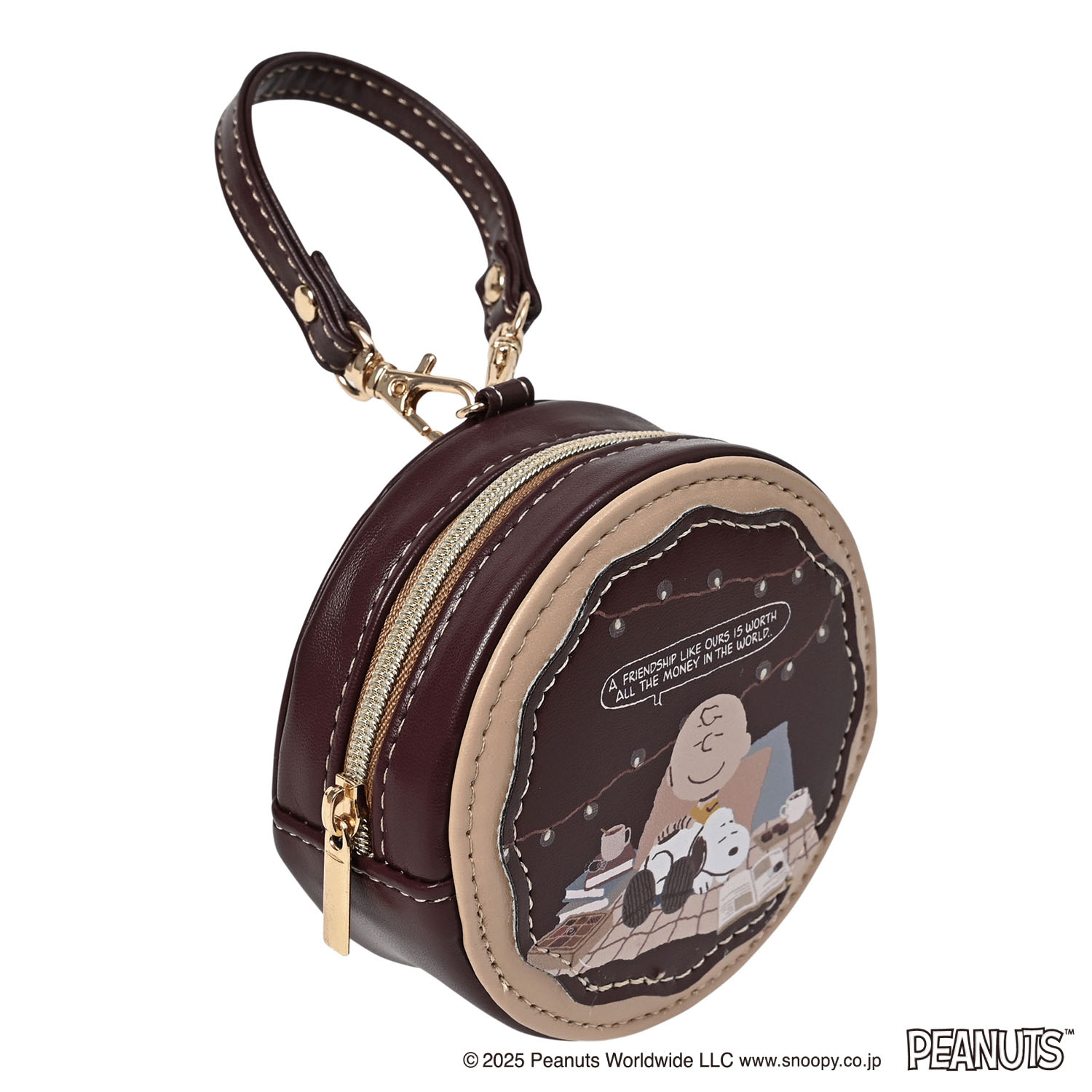 スヌーピー ラウンドマカロンポーチ チョコレート