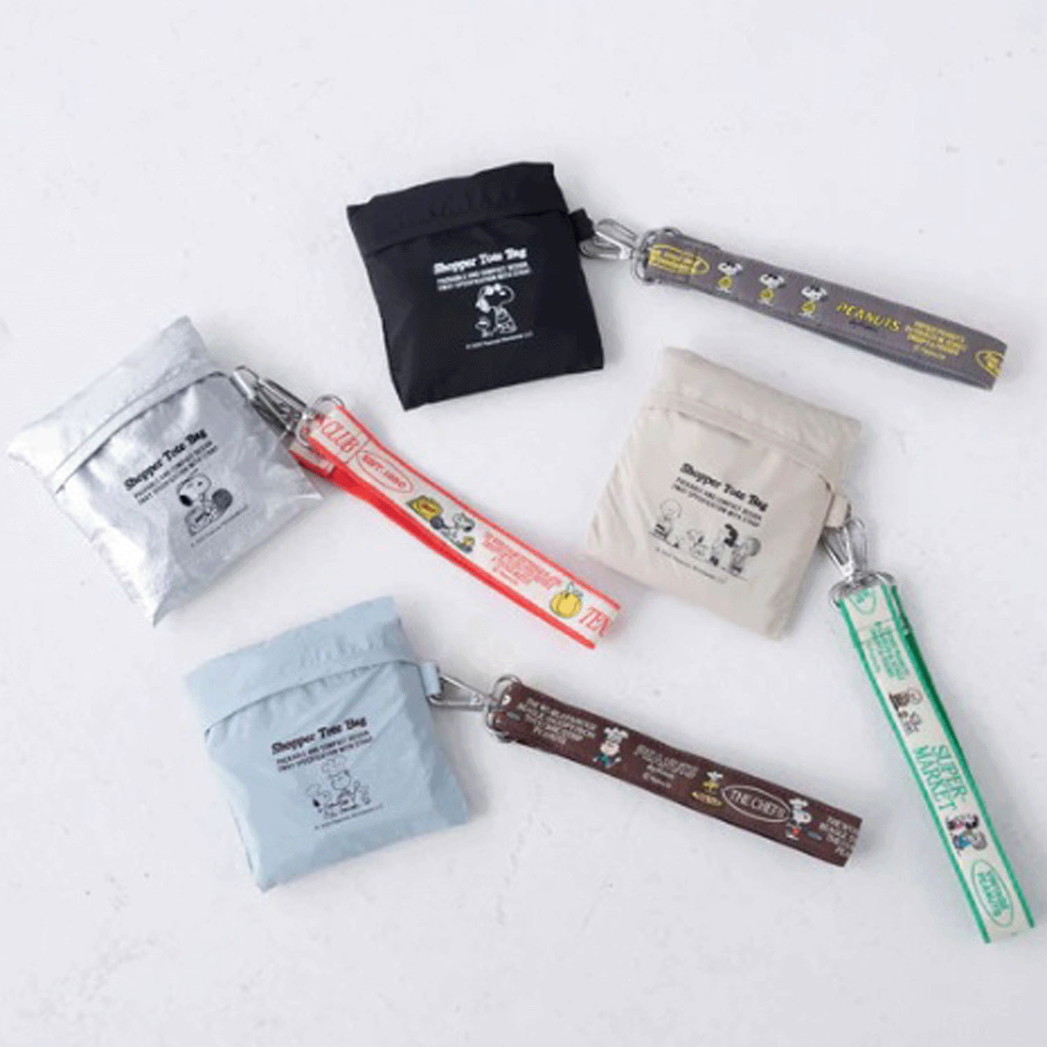 スヌーピー ストラップ付きショッパーバッグ BLACK - 画像4