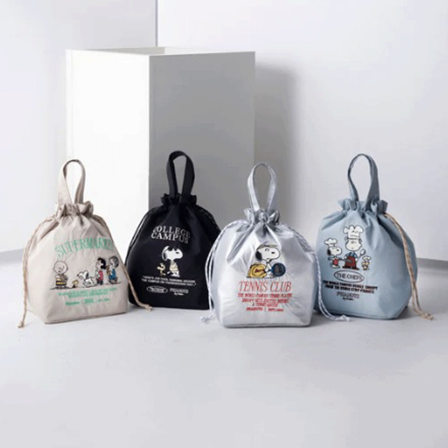 スヌーピー 保冷巾着トート （PEANUTS） SILVER - 画像3