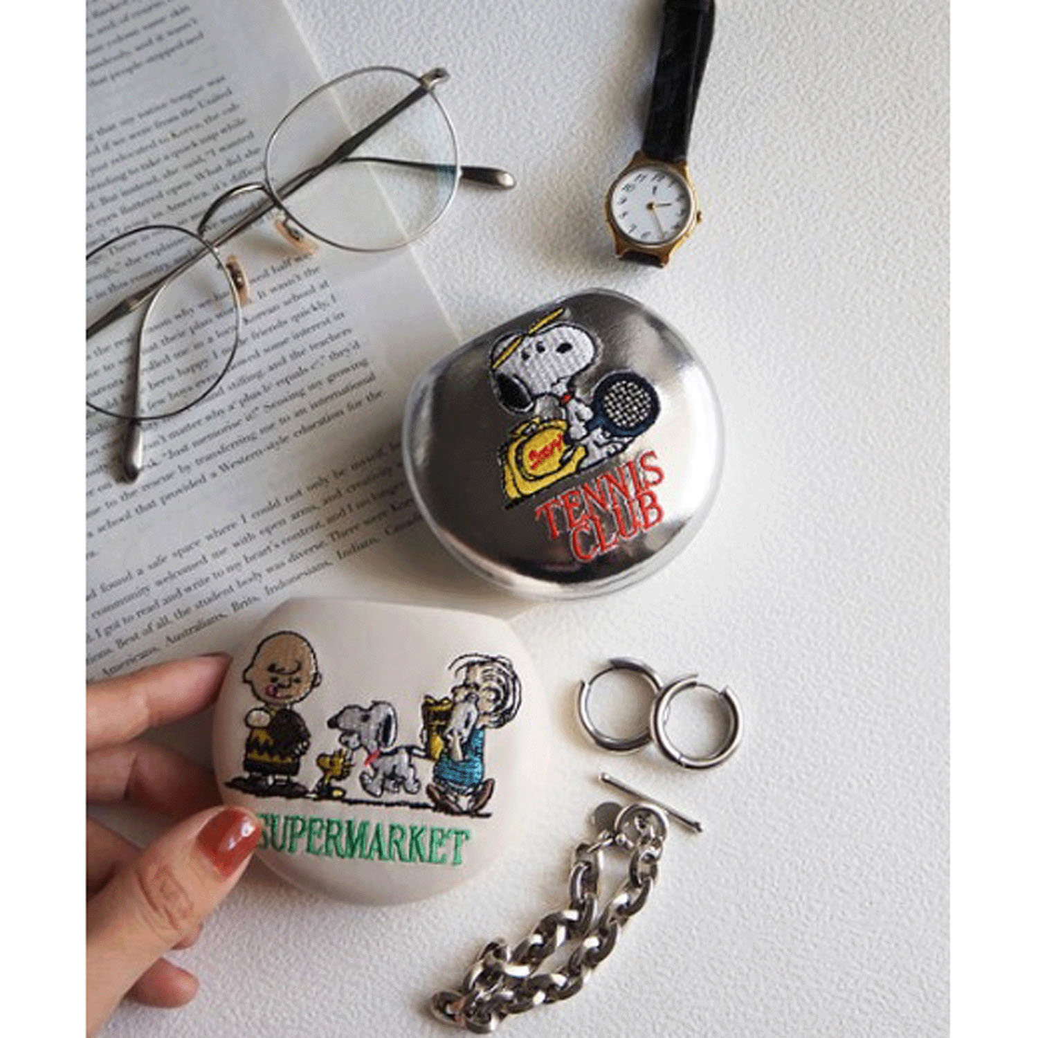 スヌーピー マルチケースラウンド （PEANUTS） IVORY - 画像4