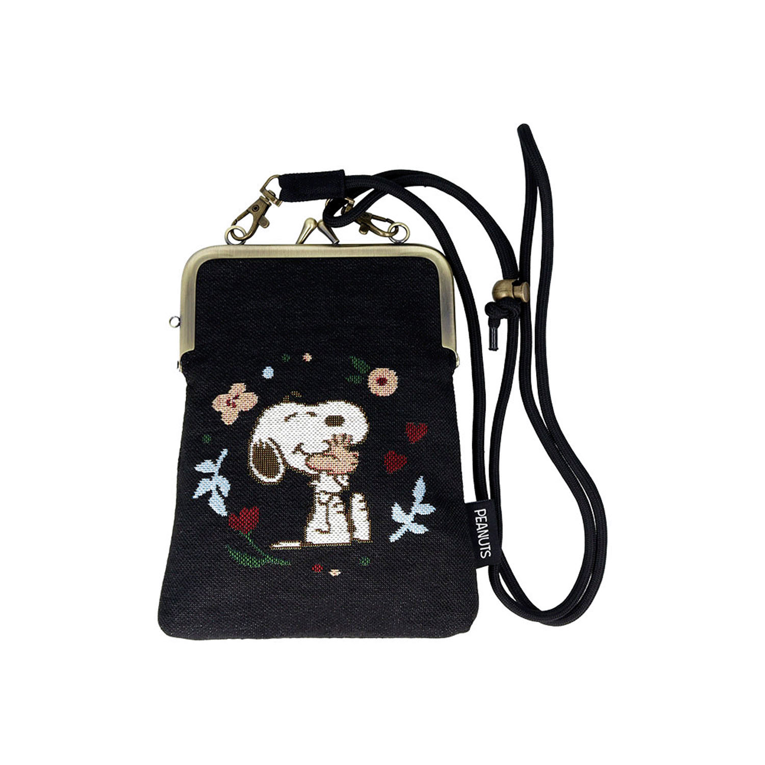 ゴブラン織マルチショルダーポーチがま口スヌーピー