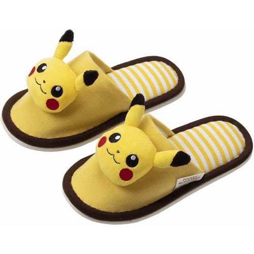 ポケットモンスター マスコット付き子供外縫いスリッパ ピカチュウ