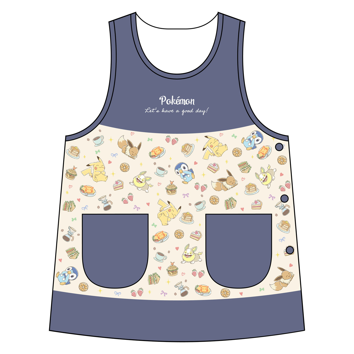 ポケットモンスター総柄転写切替風脇釦