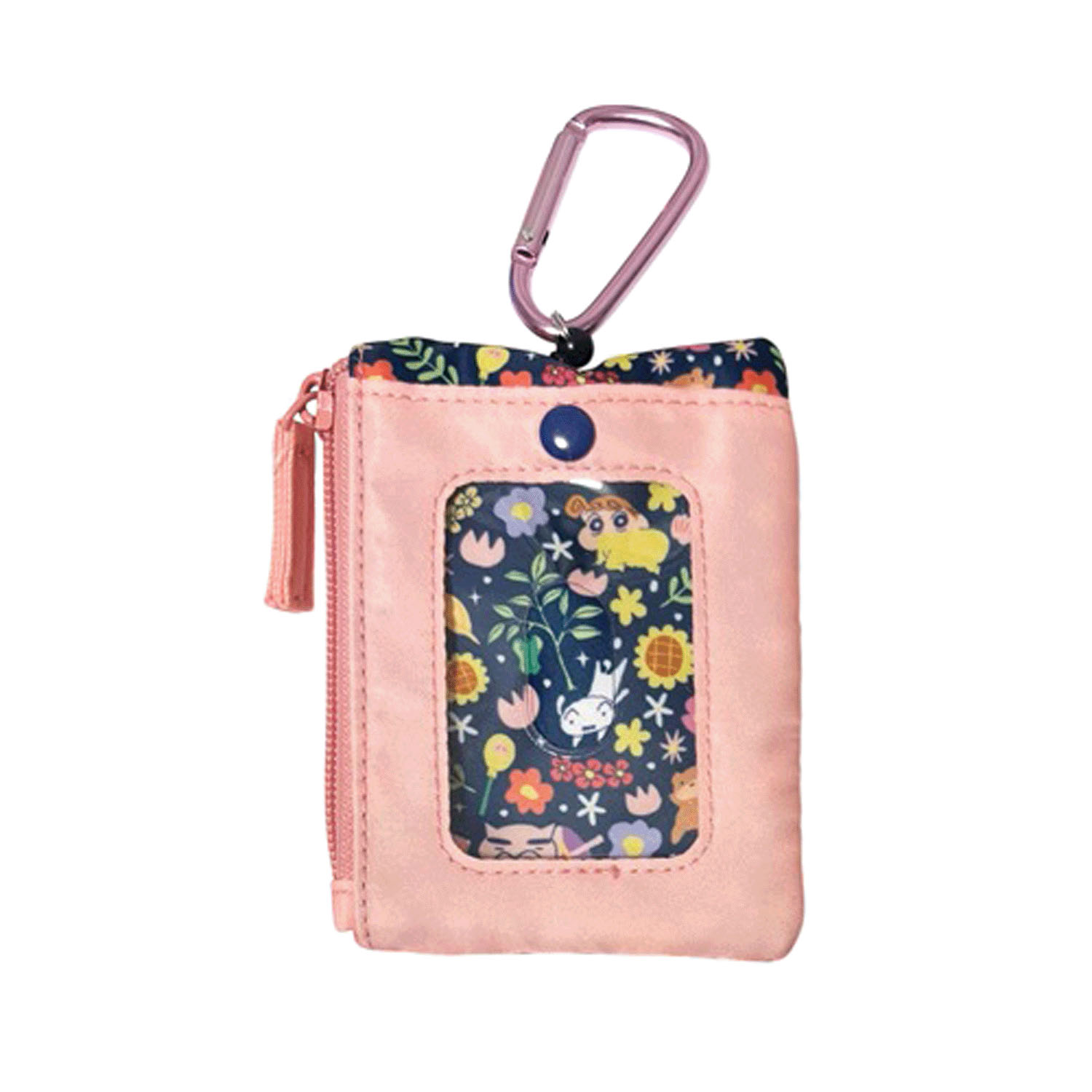 クレヨンしんちゃん リール付きパスケース フラワー ネイビー - 画像2