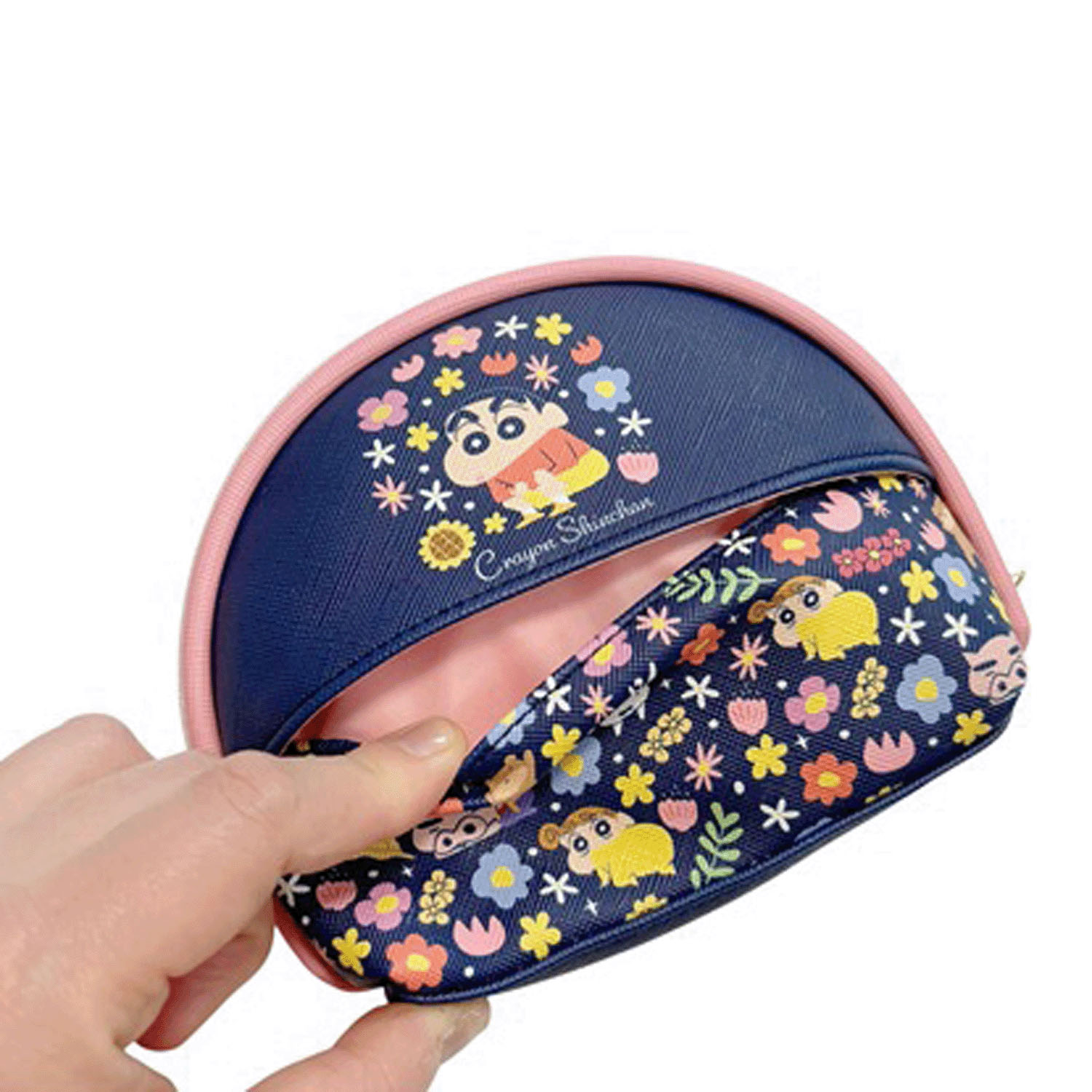 クレヨンしんちゃん シェルポーチ フラワー ネイビー - 画像3