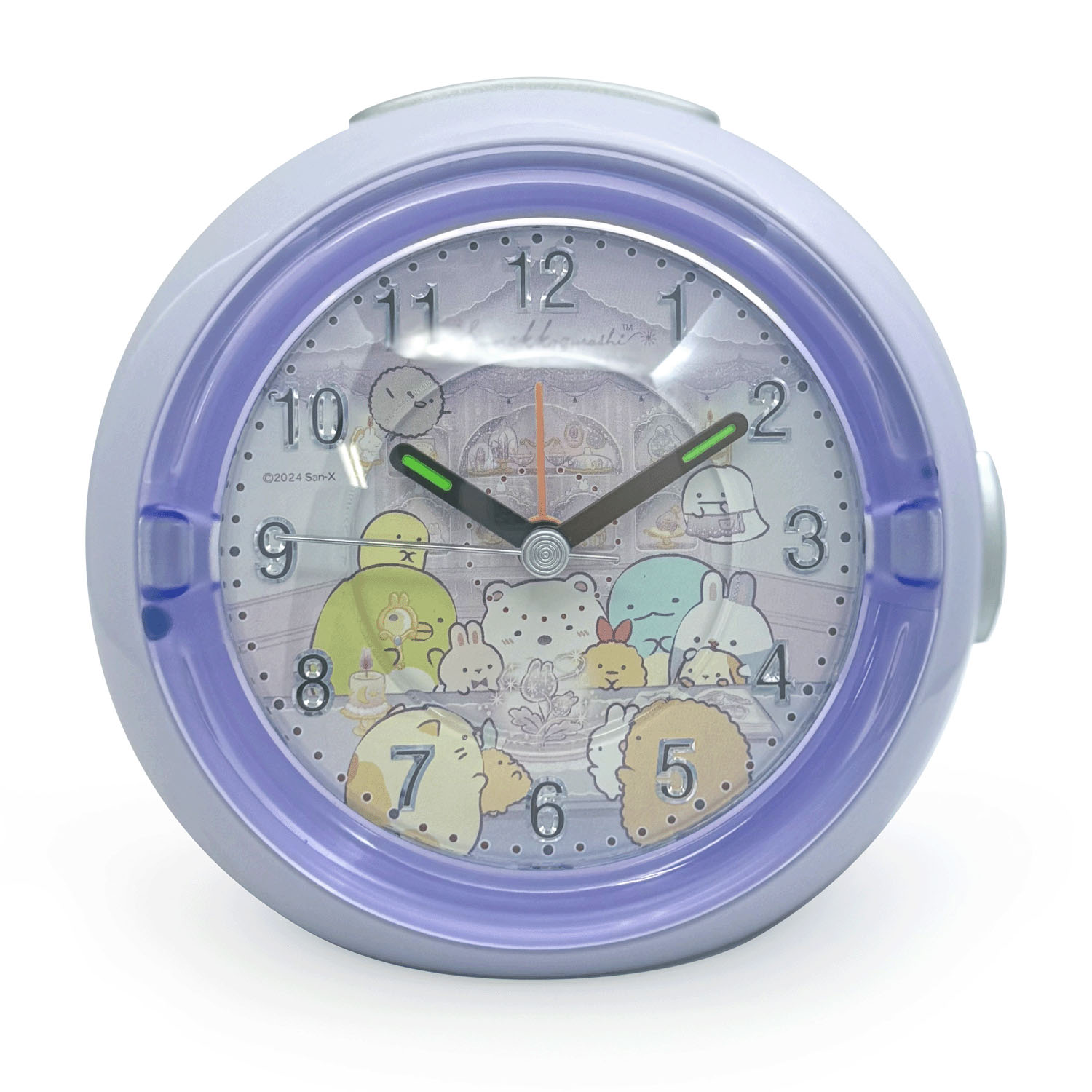 すみっコぐらし ライト付きメロディクロック  うさぎのふしぎなおまじない パープル