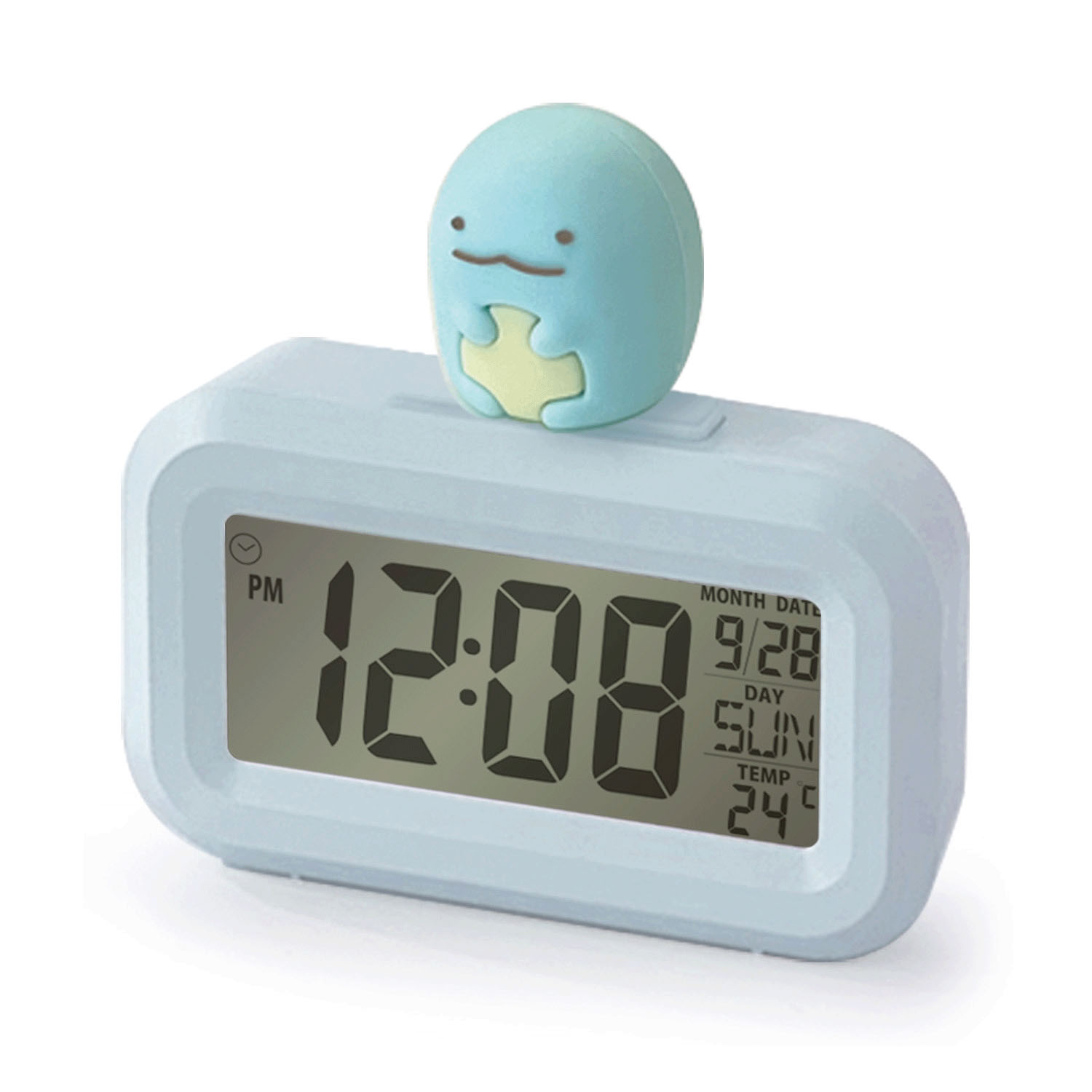 すみっコぐらし 3Dフィギュア付き デジタルクロック とかげ ブルー
