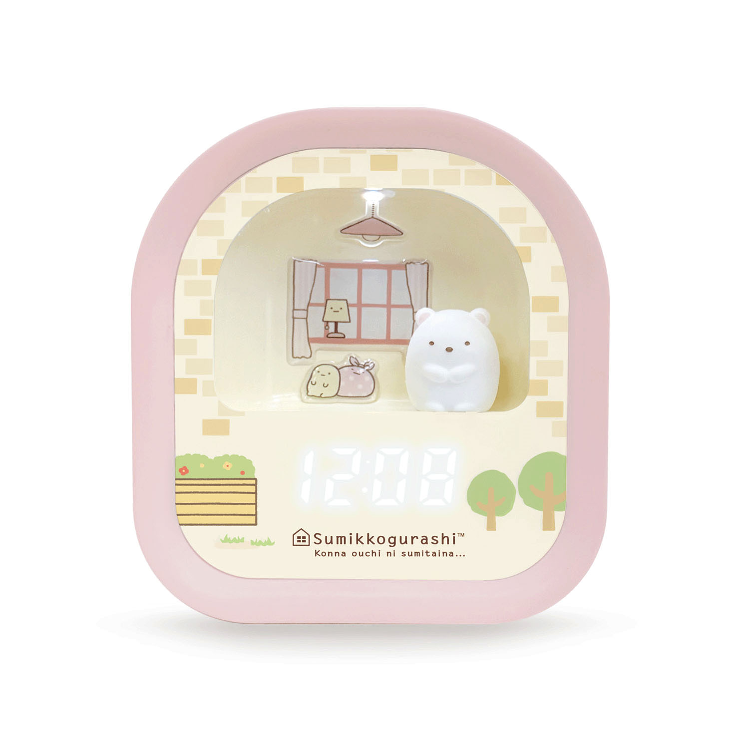 すみっコぐらし 3Dフィギュア LEDライト付き デジタルクロック しろくま ピンク