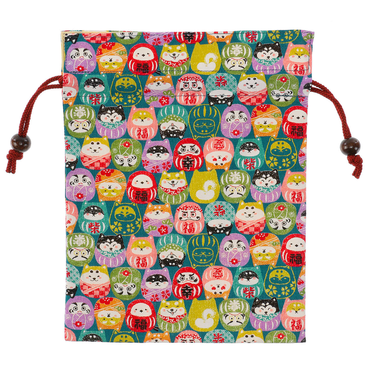 平巾着 だるまと柴犬 - 画像4