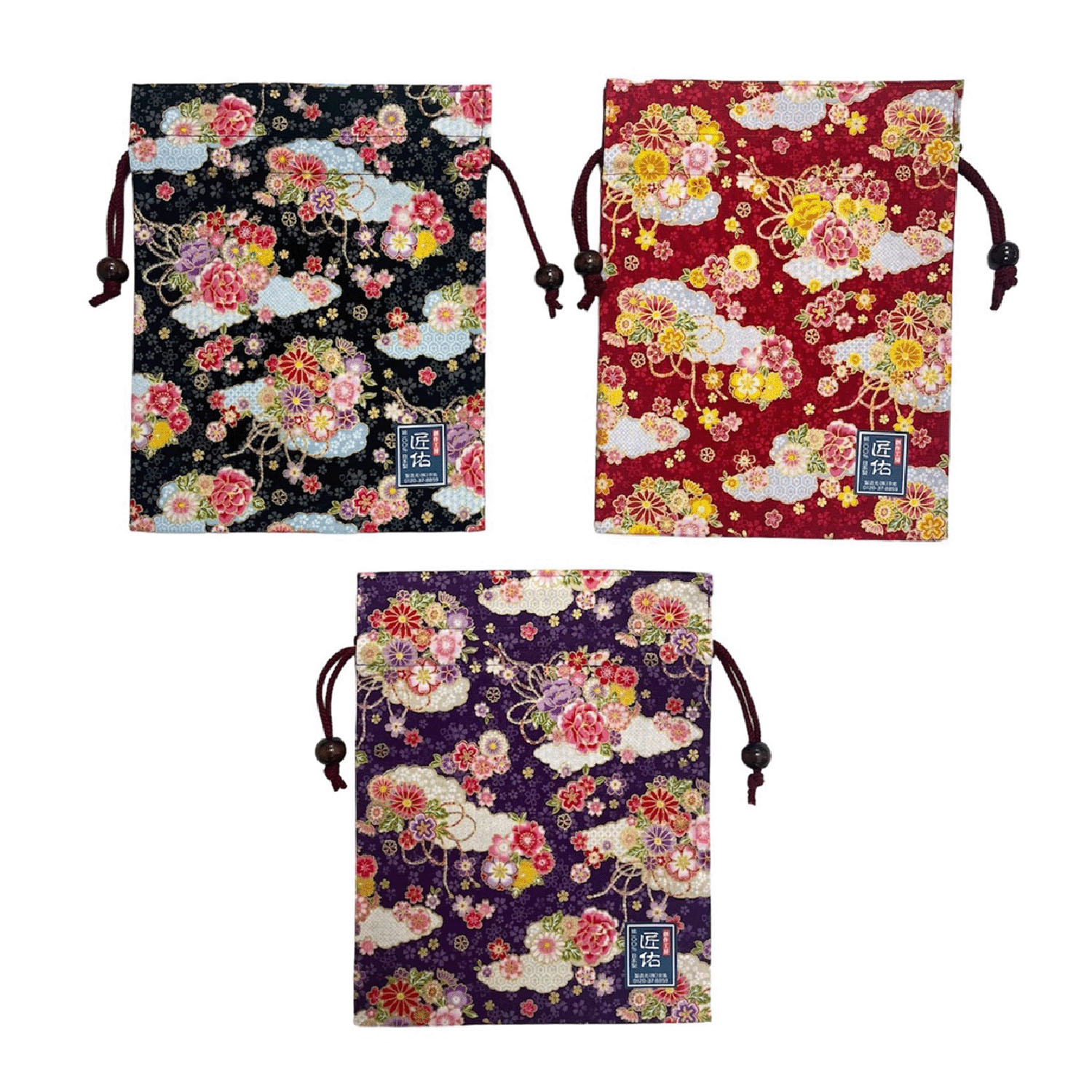 【15黒 83紫 在庫限りで終了】平巾着 花車