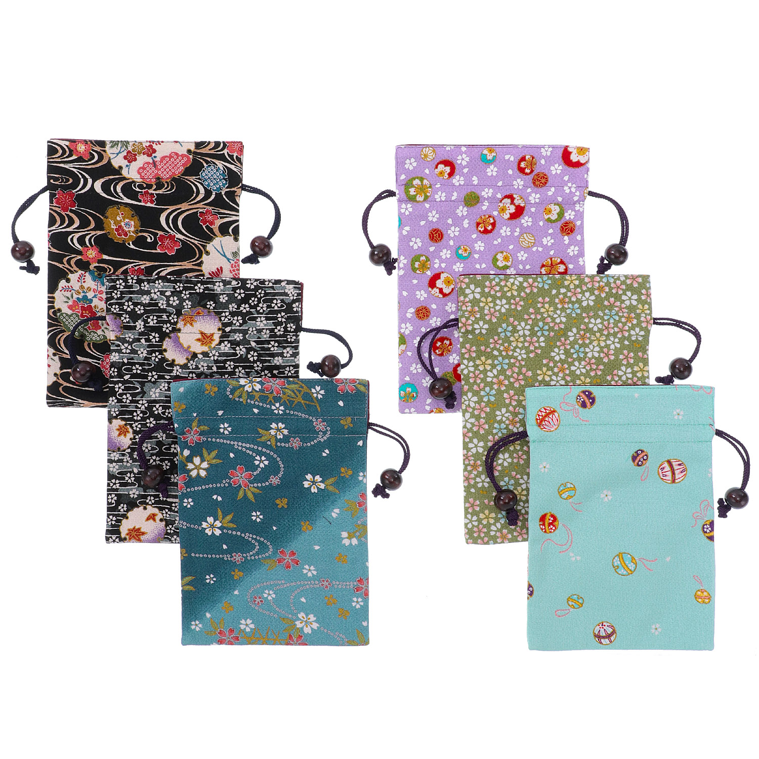 【柄アソート】ちりめん平巾着 友禅柄 - 画像3