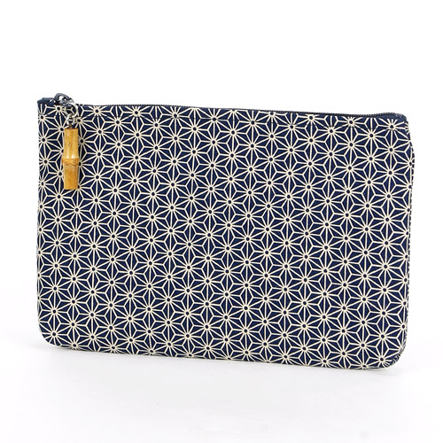 小紋 竹玉付 平ポーチ 角 - 画像2