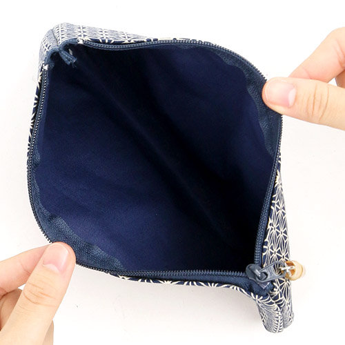 小紋 竹玉付 平ポーチ 角 - 画像3