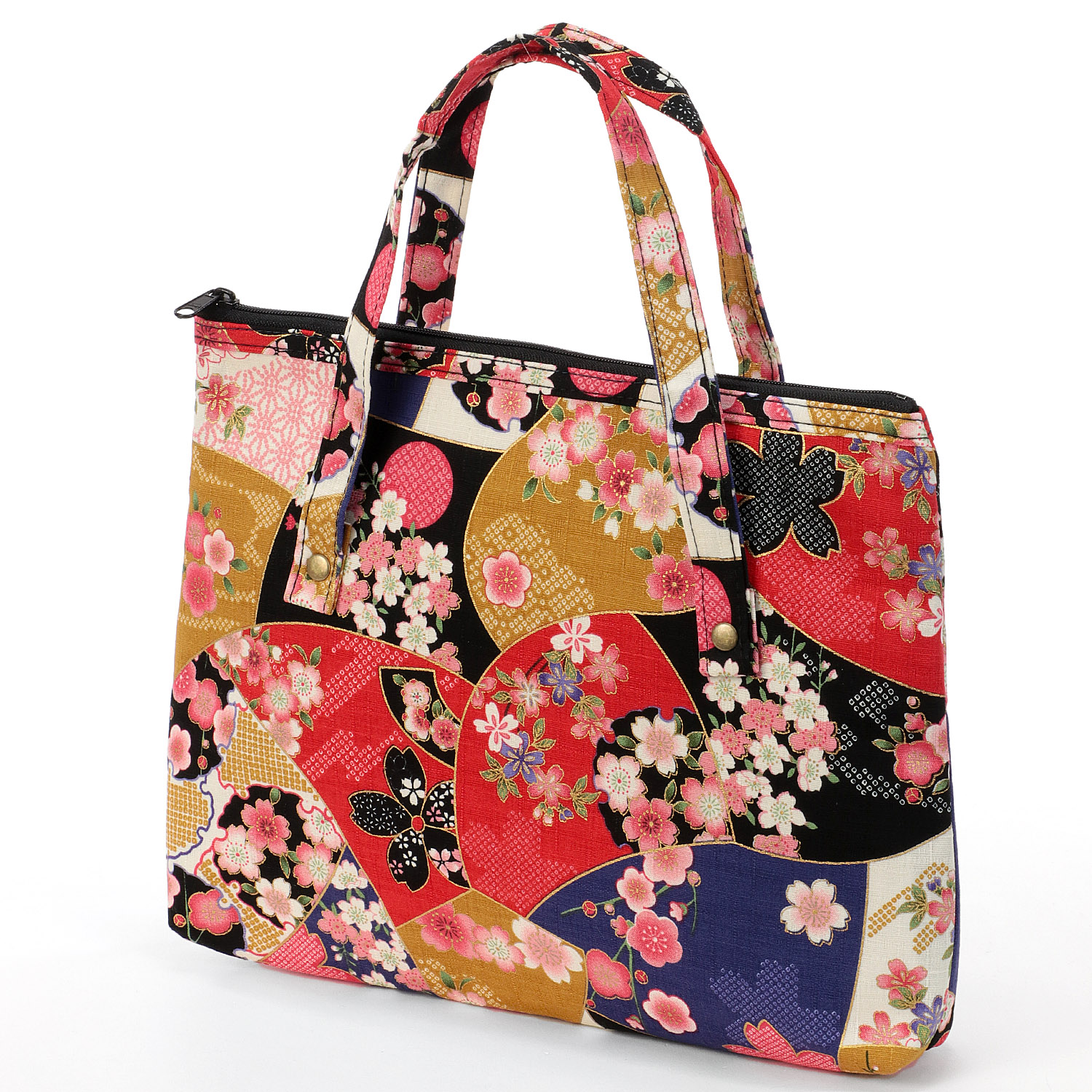 天ファスナー手提げ 金彩花浪漫