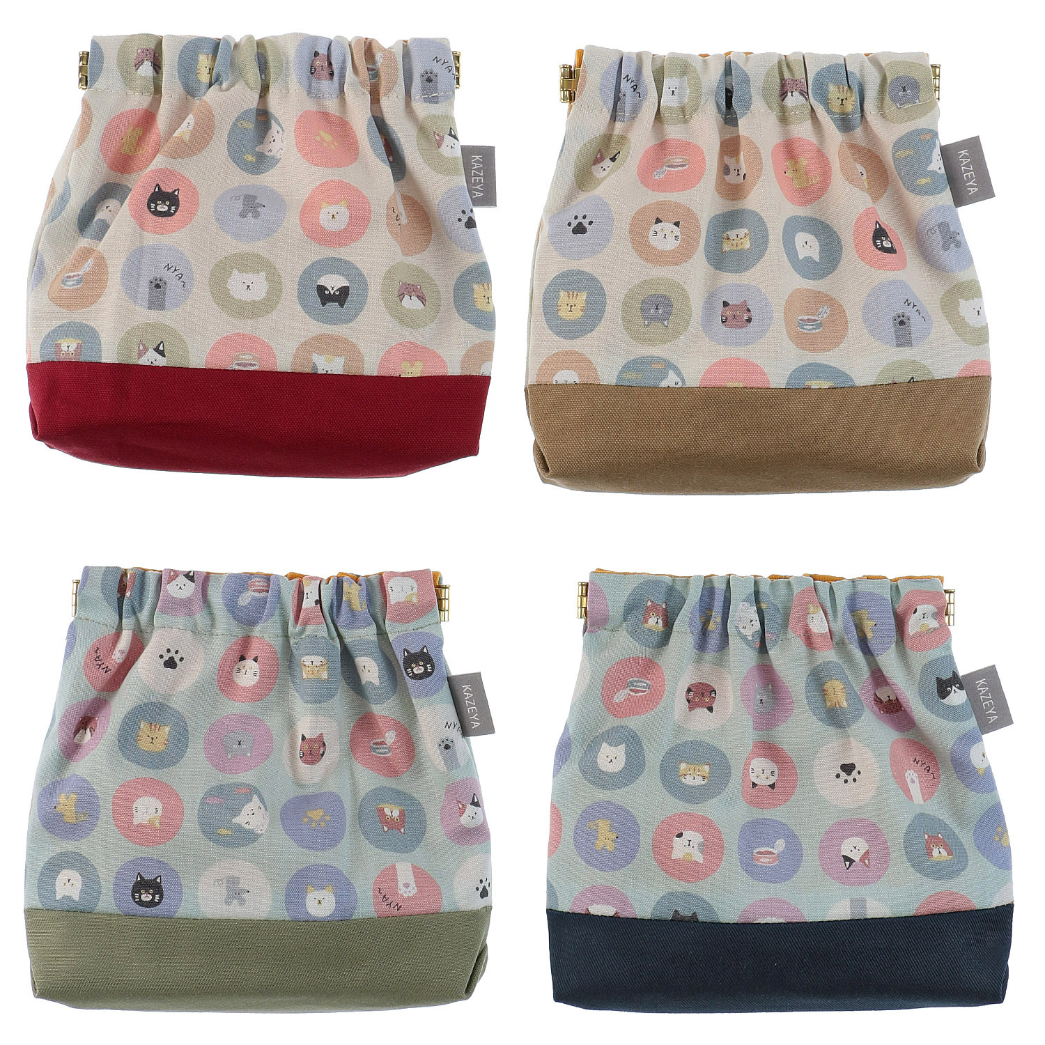 ばねポーチ ドット猫 - 画像1