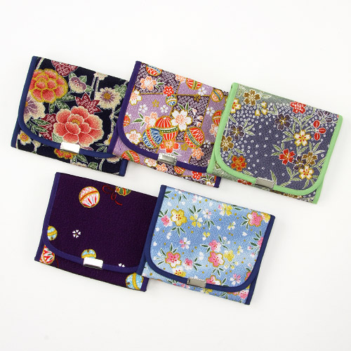 ちりめん薬入れ地味色（黒・紺・青系・緑系・紫系アソート）