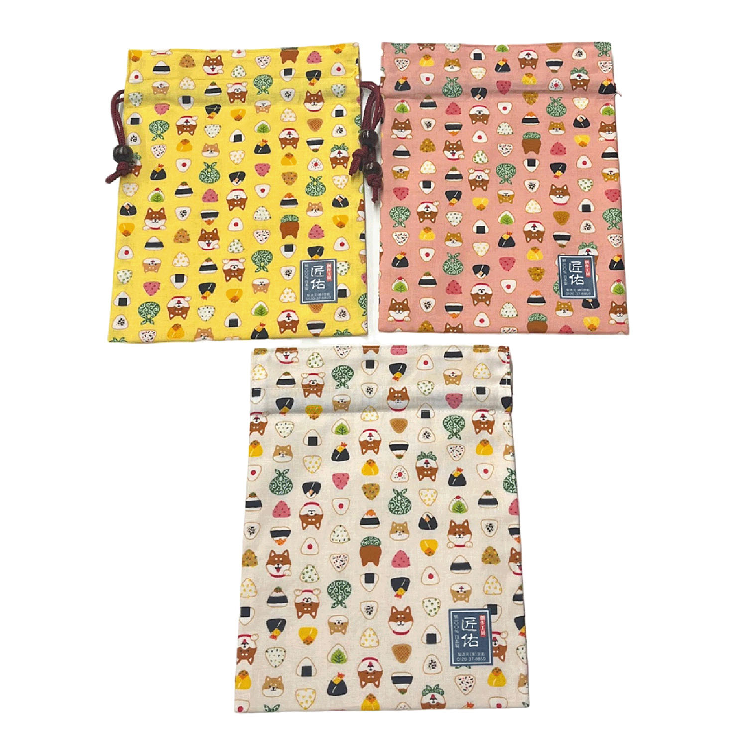 平巾着 柴犬おにぎり