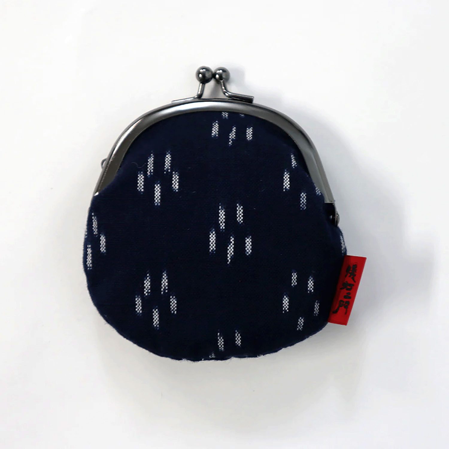 久留米絣 がま口2．5寸 丸型小銭入 - 画像1