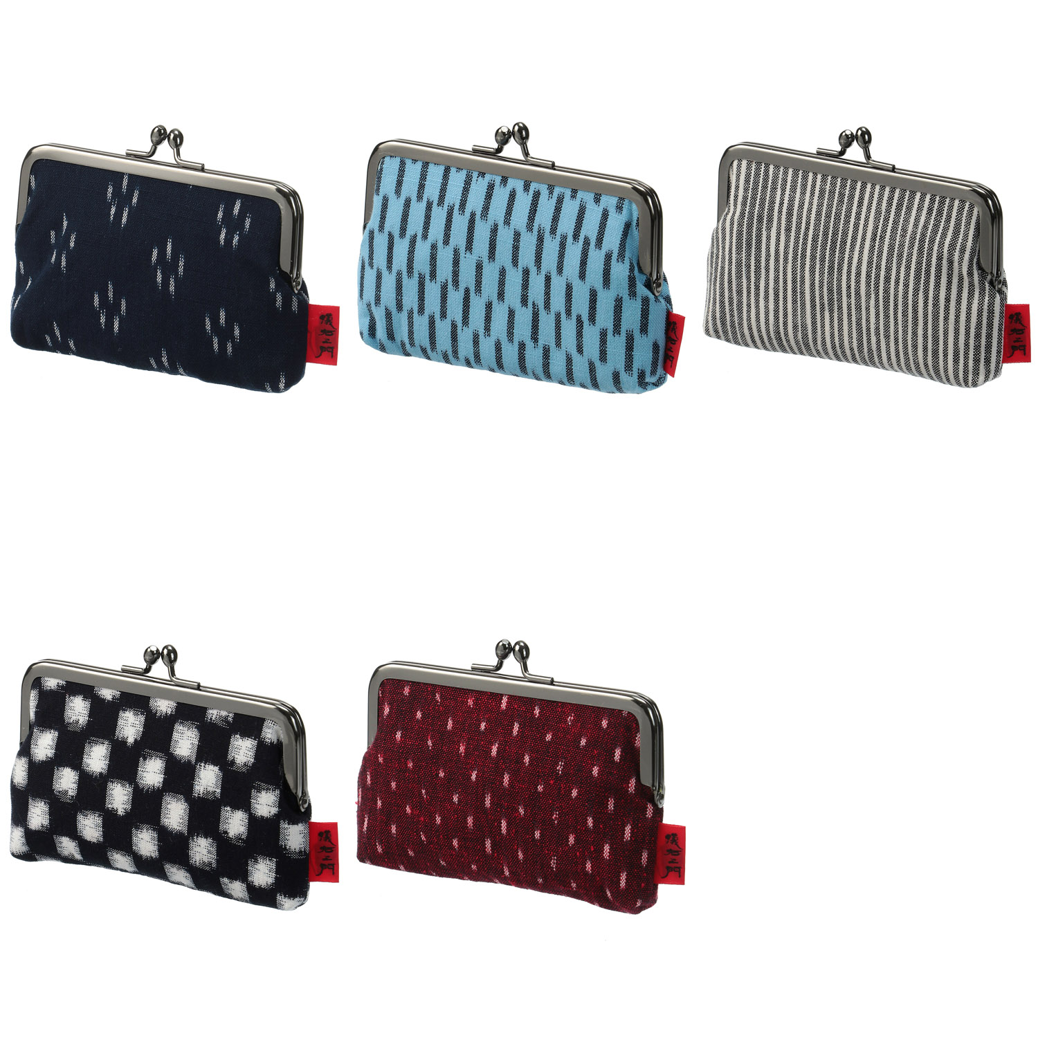 久留米絣 がま口3．8寸 カード入