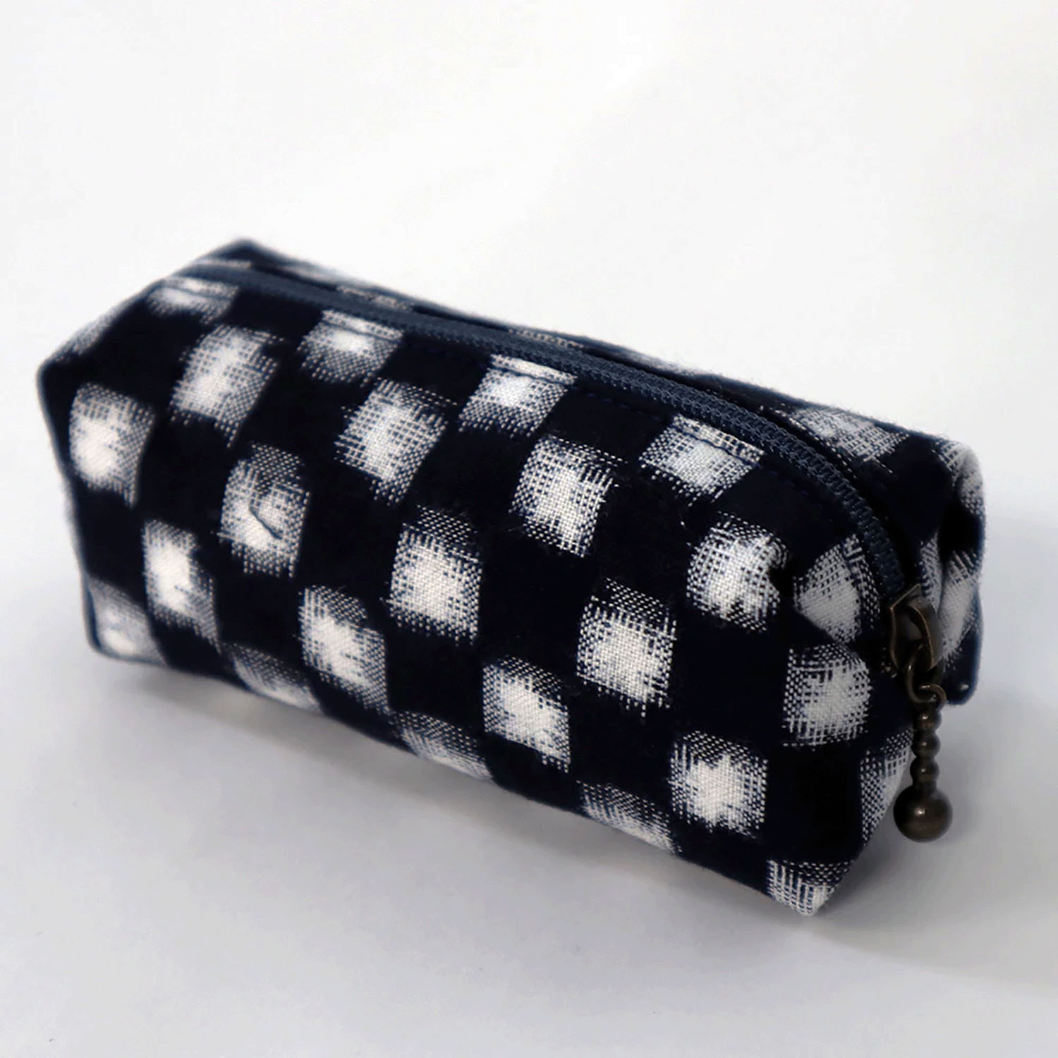 久留米絣 ファスナー付風船ポーチ - 画像4