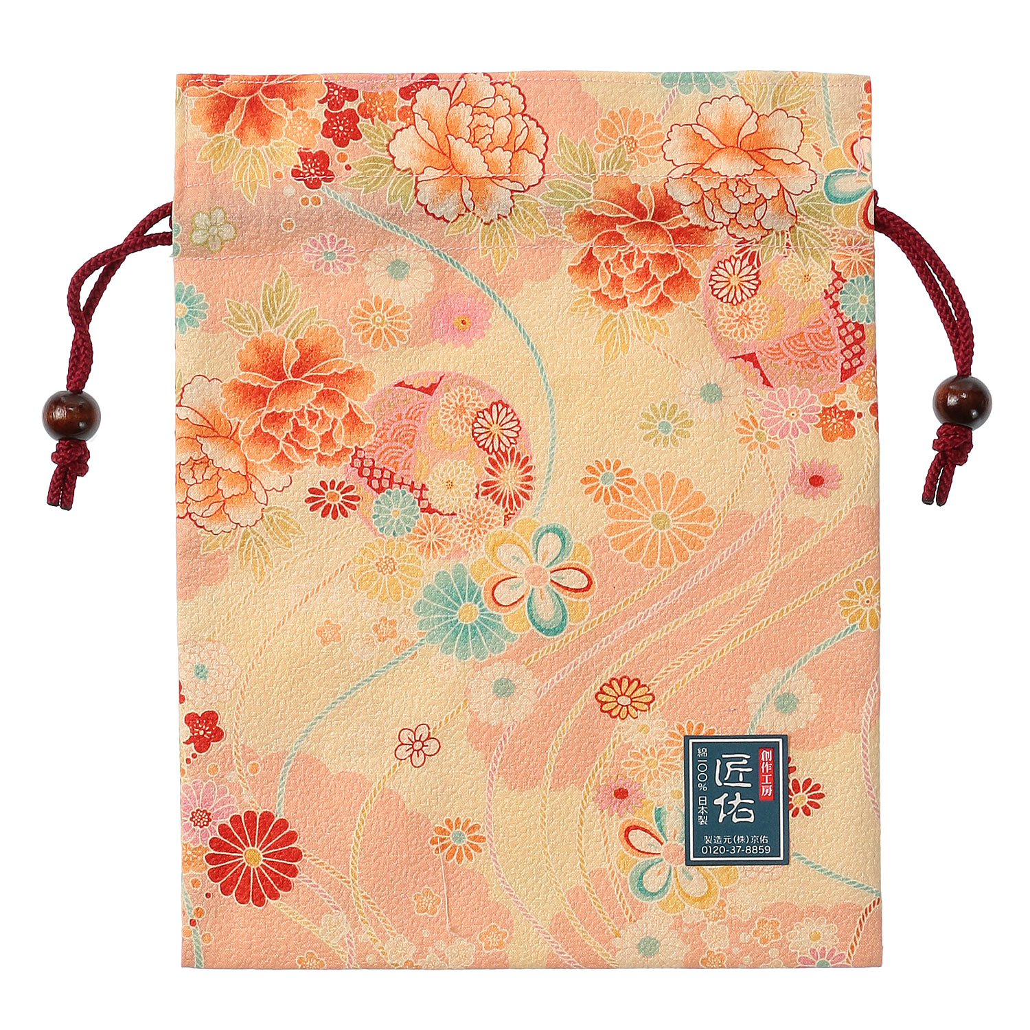 【33－00赤 製造終了】平巾着 四季彩 ぼたん - 画像2