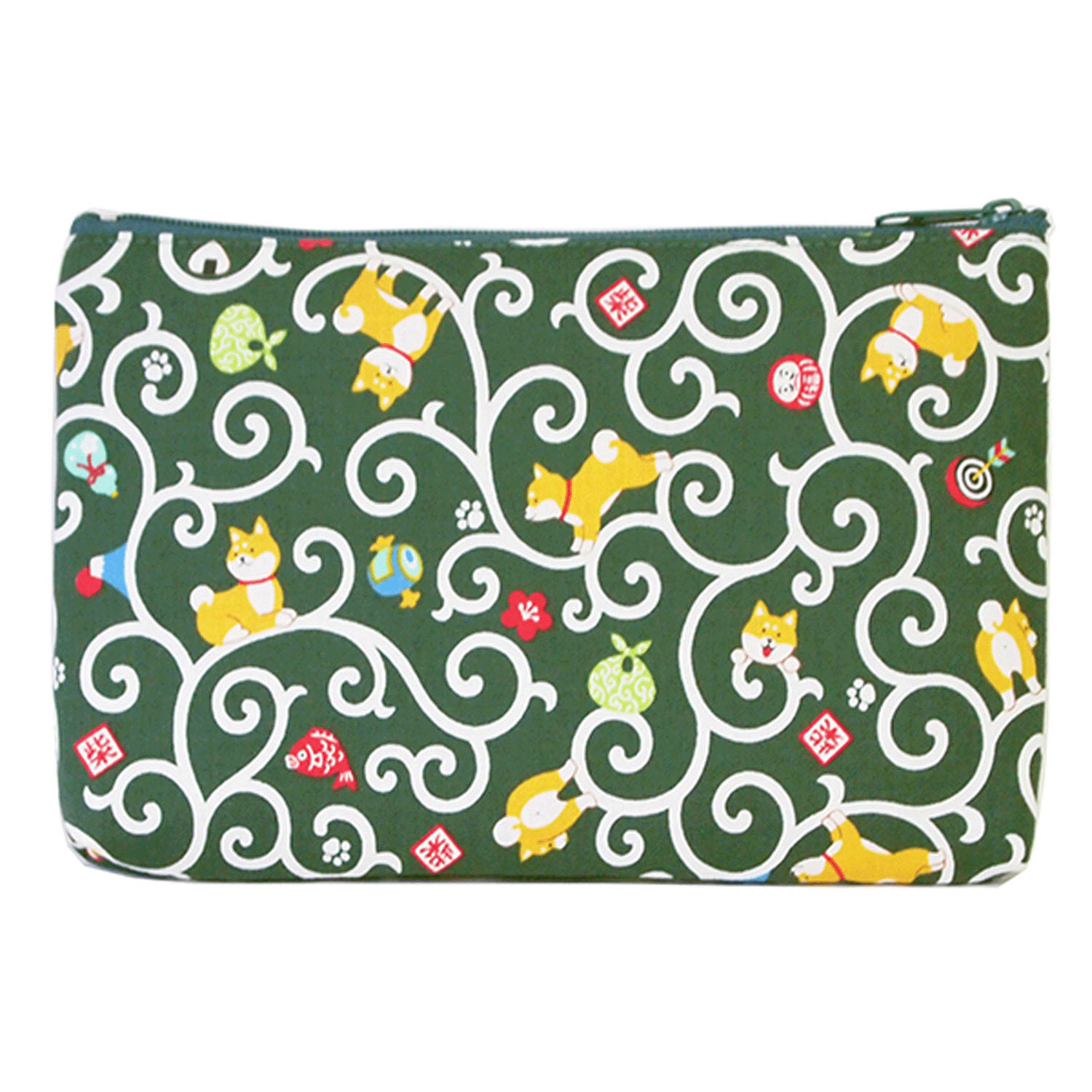 縁起屋 柴犬唐草 平ポーチ小 - 画像3