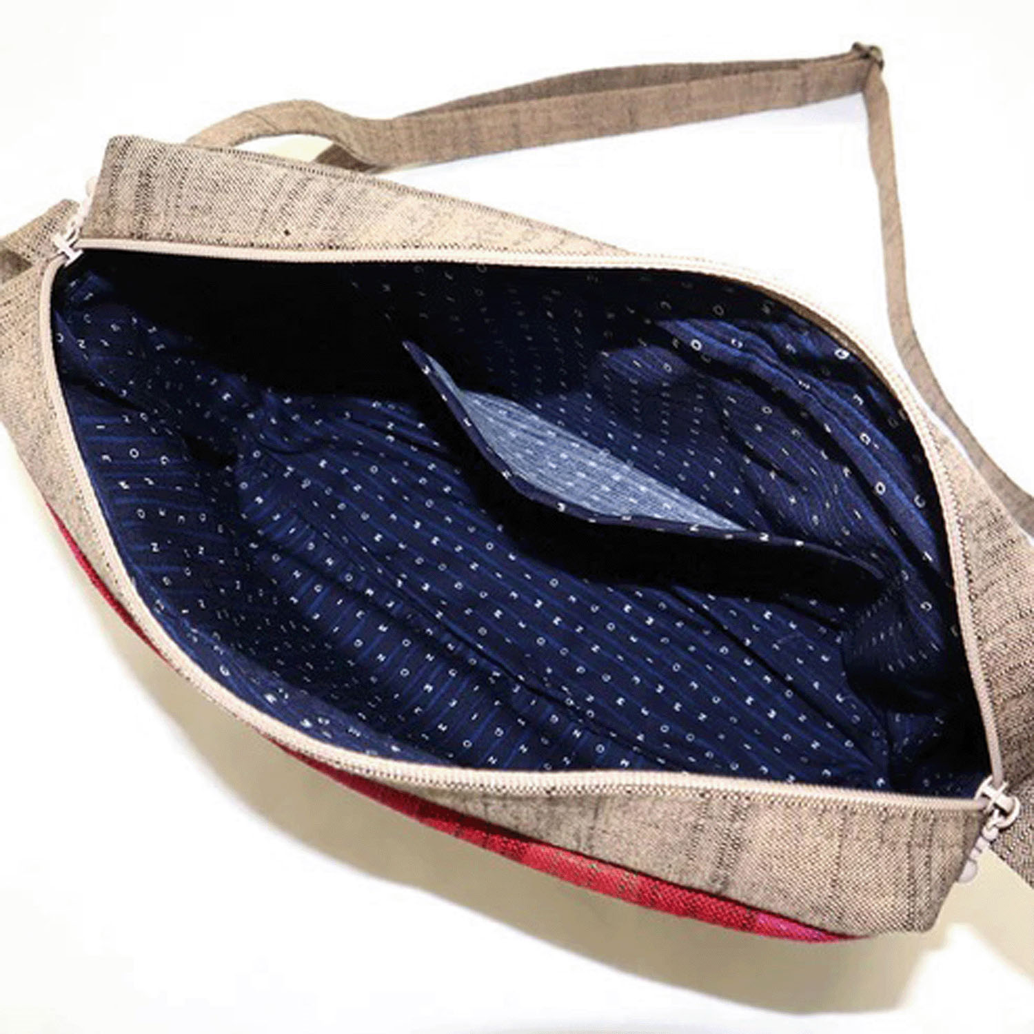 久留米絣 儀右ヱ門 ポシェット おかすり横型 - 画像3