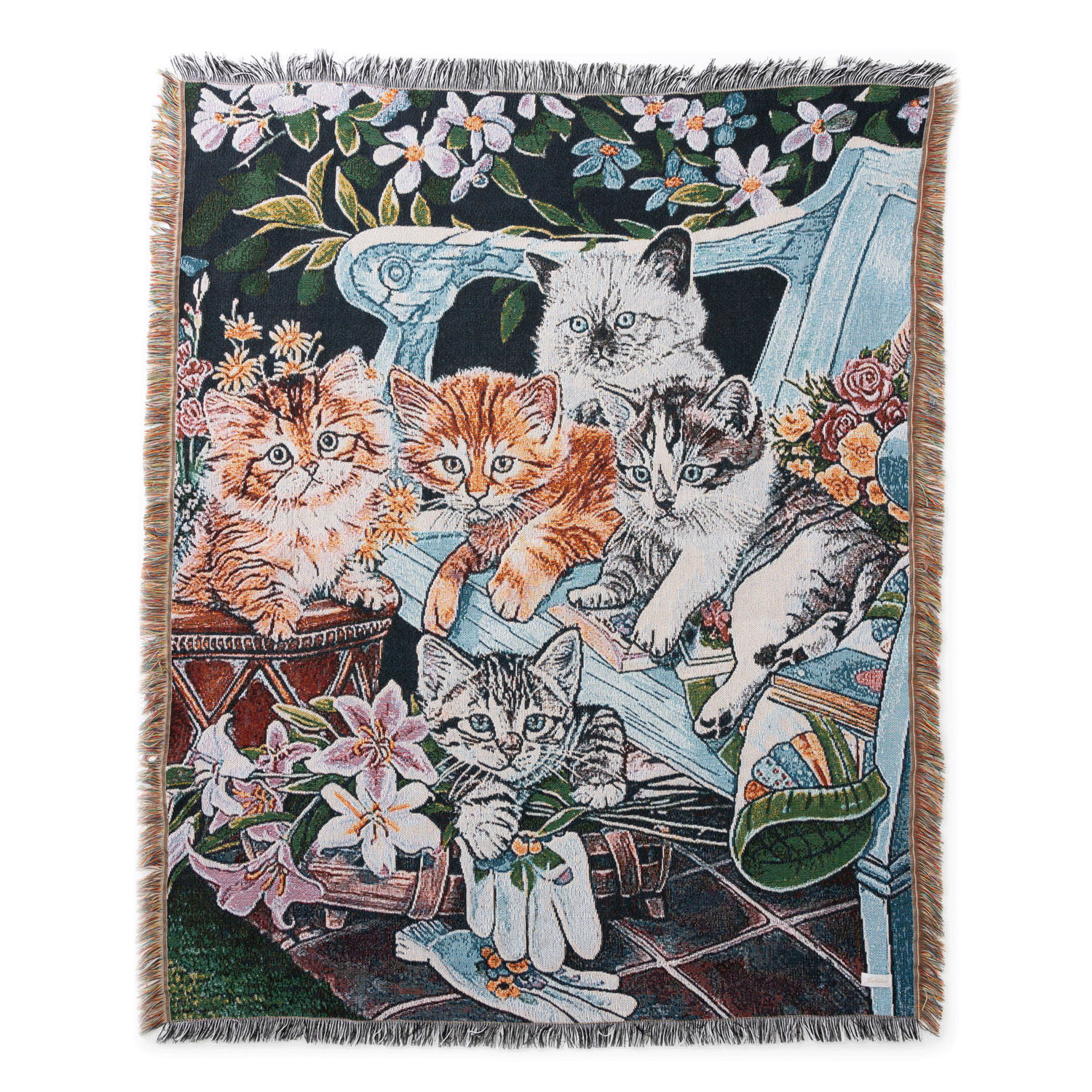 ジャガード織 スローケットラグ 猫デザイン - 画像6