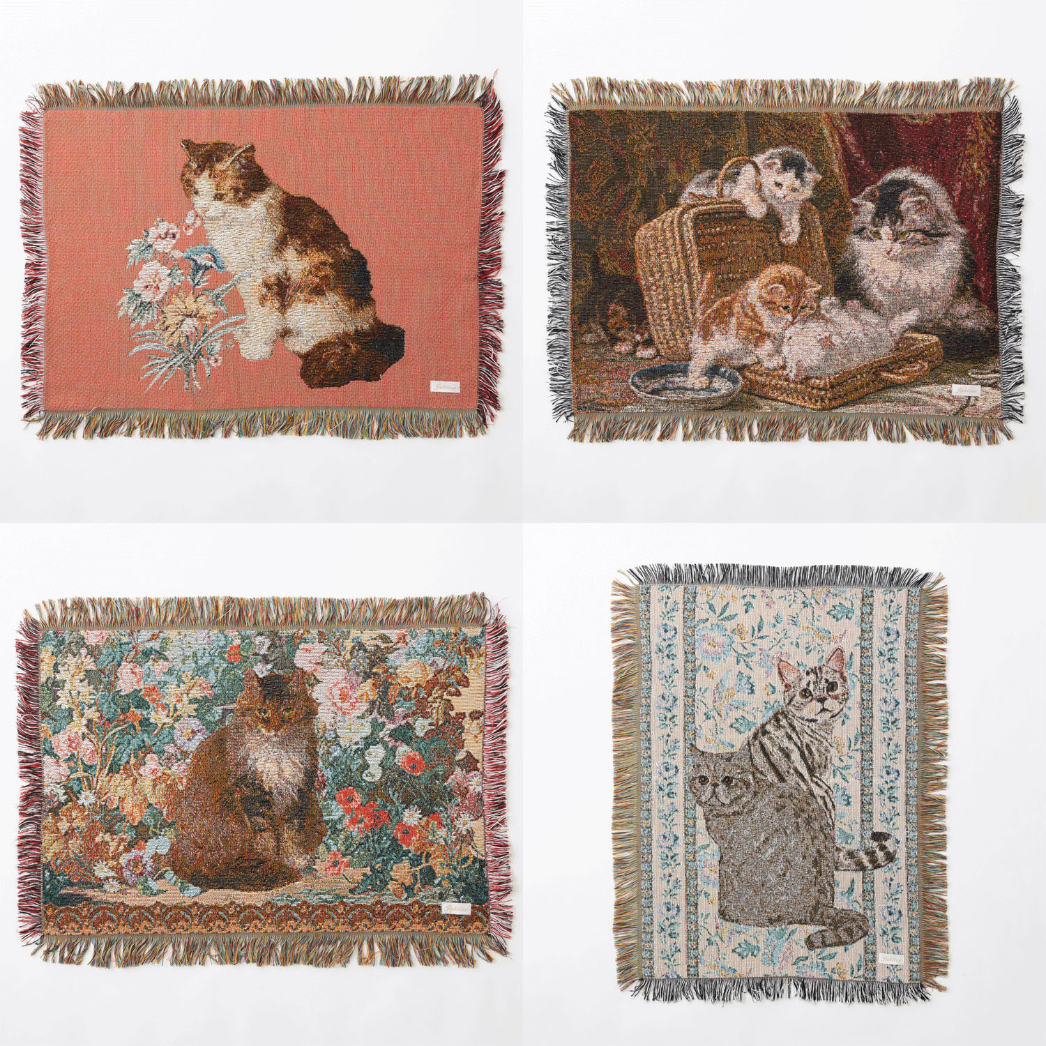 ジャガード織ラグマット 猫【02番次回未定】 - 画像1