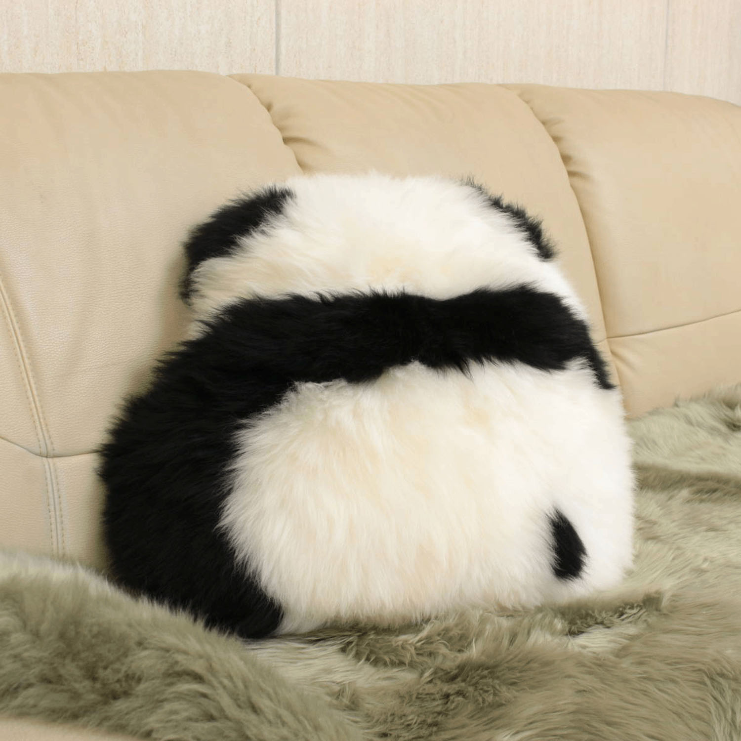 ムートン クッション パンダ