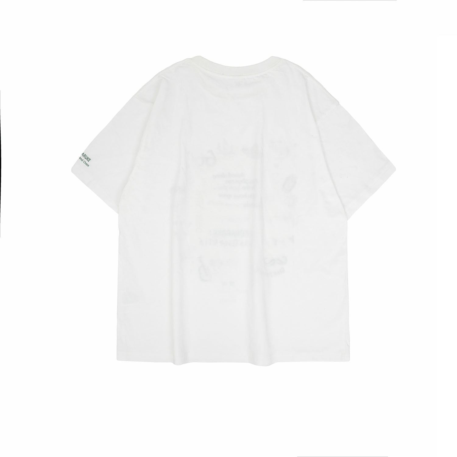 接触冷感 オフホワイトTシャツ ネコまるけ柄 - 画像5