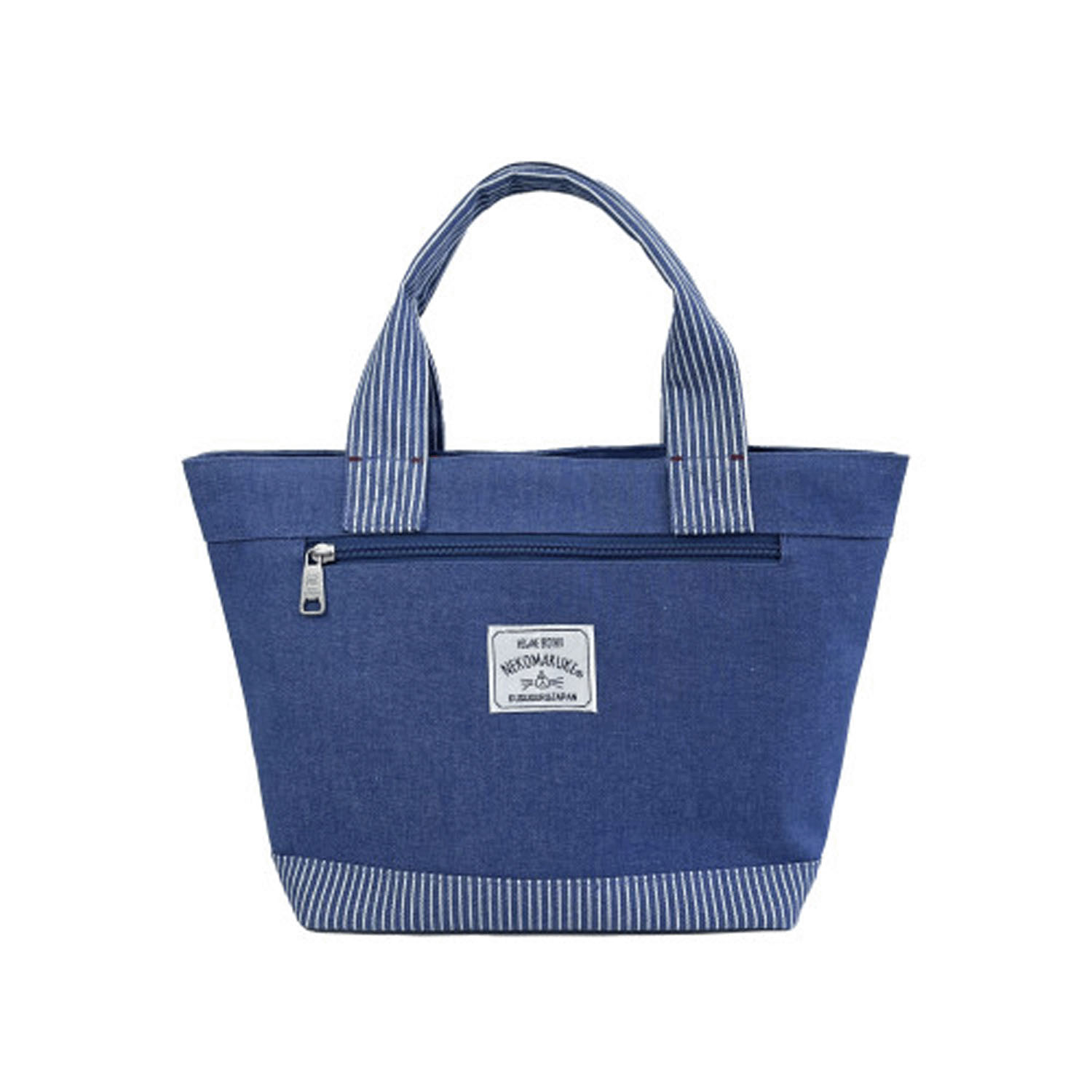 デニム調＆ヒッコリーミニバッグ ネコまるけ - 画像3