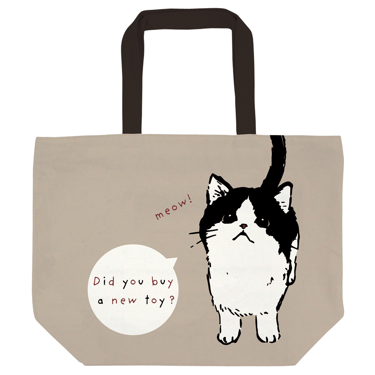 横型トートバッグ まめはち／グレー