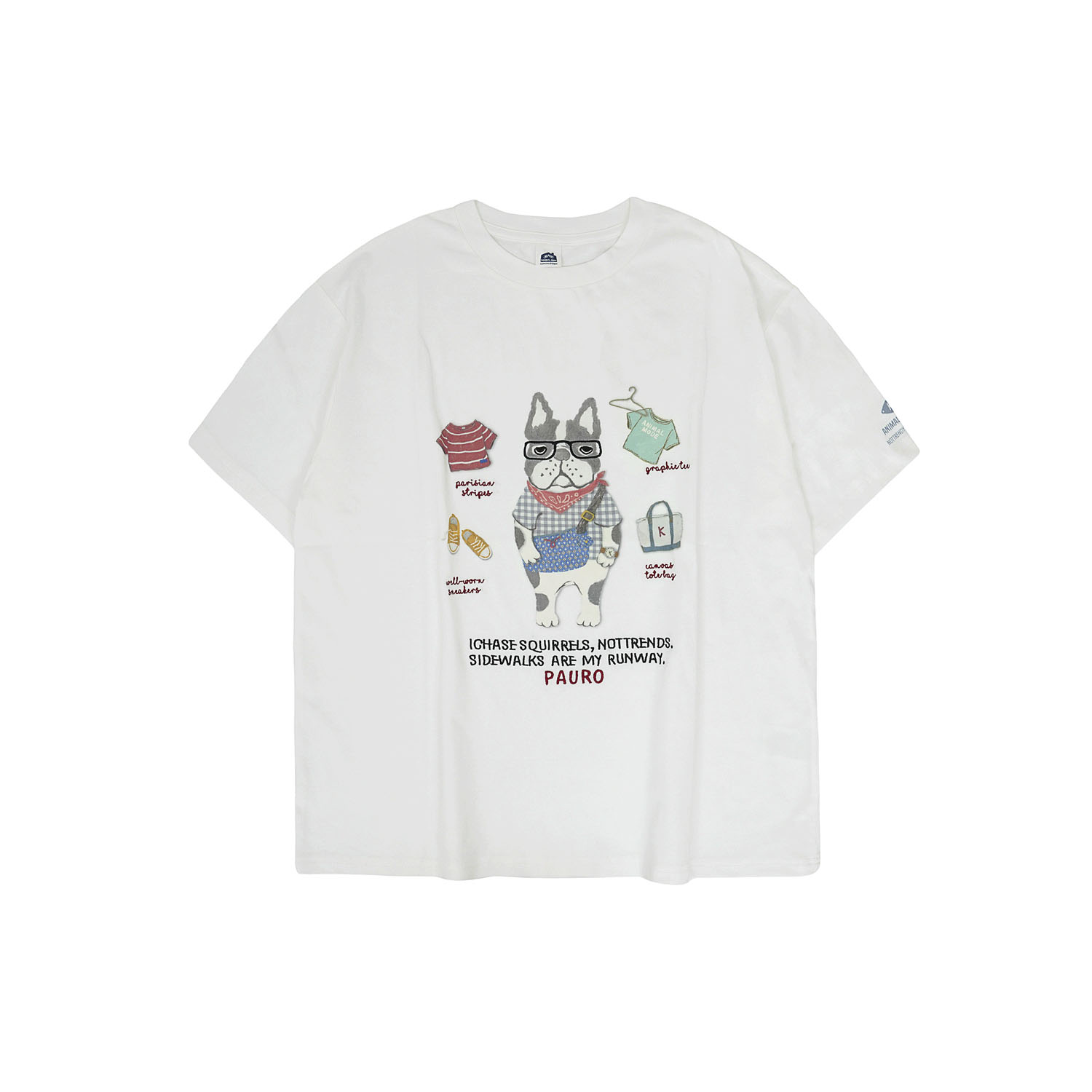 接触冷感 オフホワイトTシャツ パウロ柄