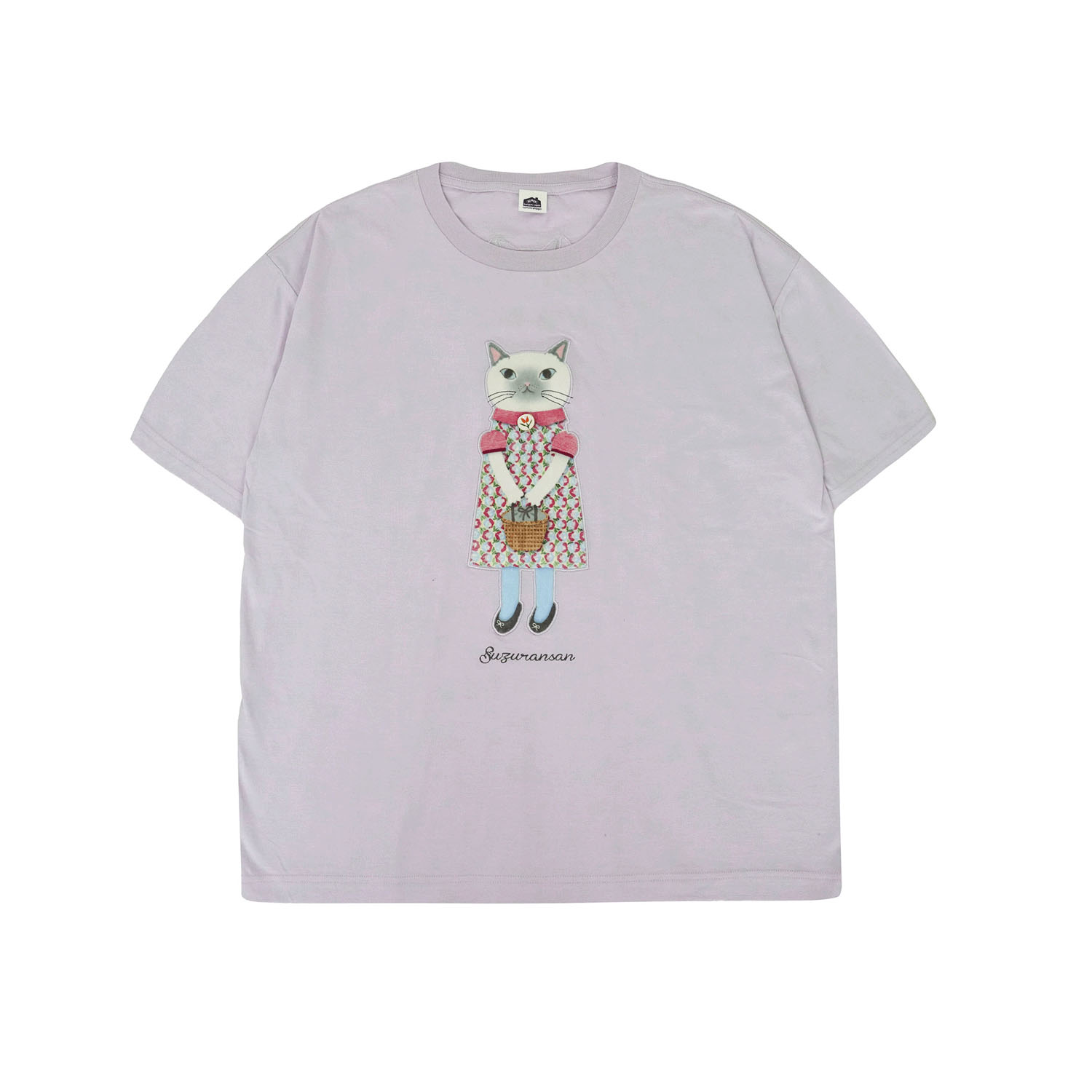 アップリケ＆刺繍Tシャツ すずらんさん柄