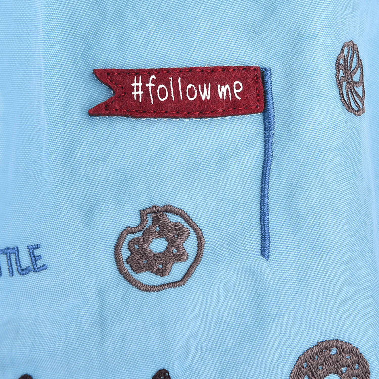 撥水加工刺繍ワッシャーバッグ M ネコまるけ柄 - 画像15