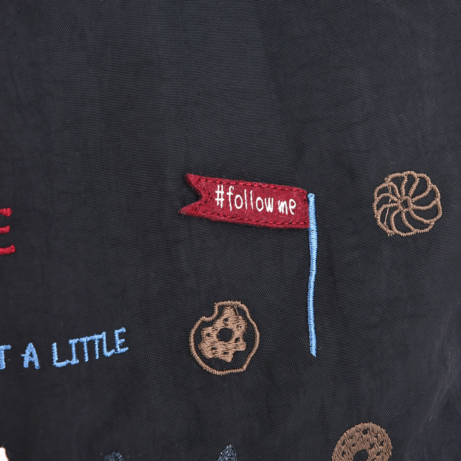 撥水加工刺繍ワッシャーバッグ M ネコまるけ柄 - 画像7